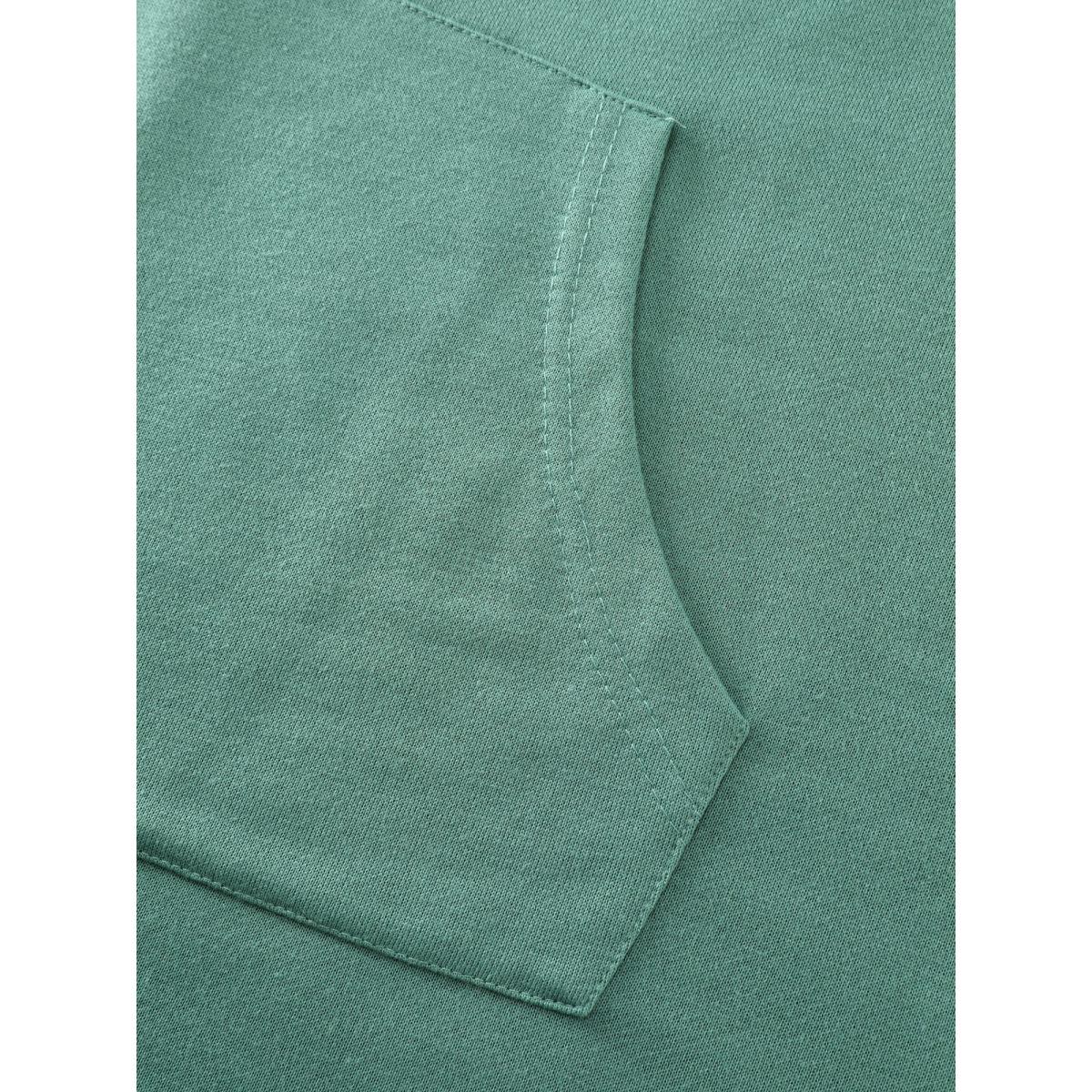 Plus Size High Low Hem Drop Shoulder Solid Hoodie Women Emerald Leisure Non Hooded Casual Sweatshirts BloomChic 10/M Product Image