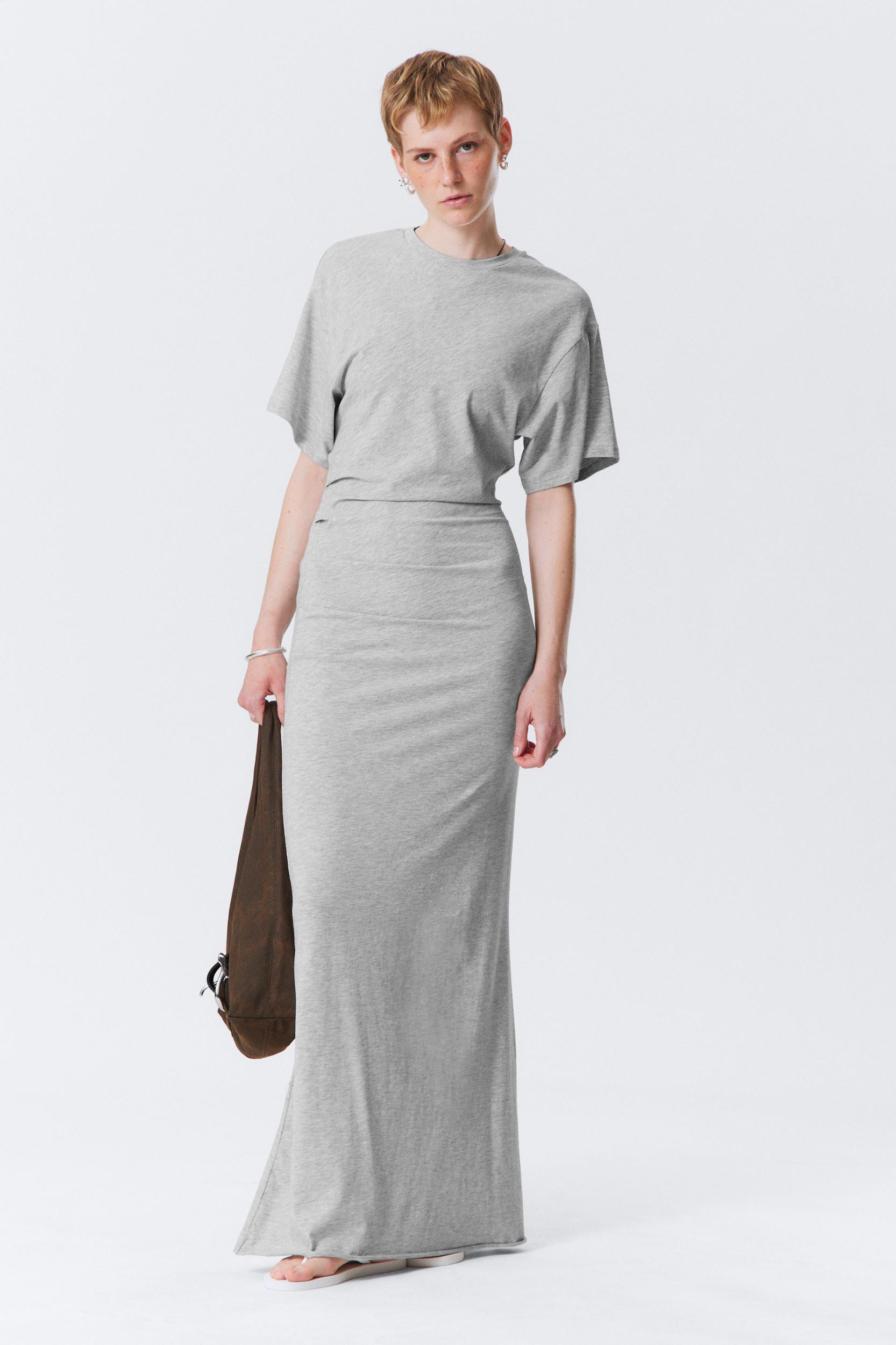 Gathered Short-Sleeved Maxi Dress Product Image