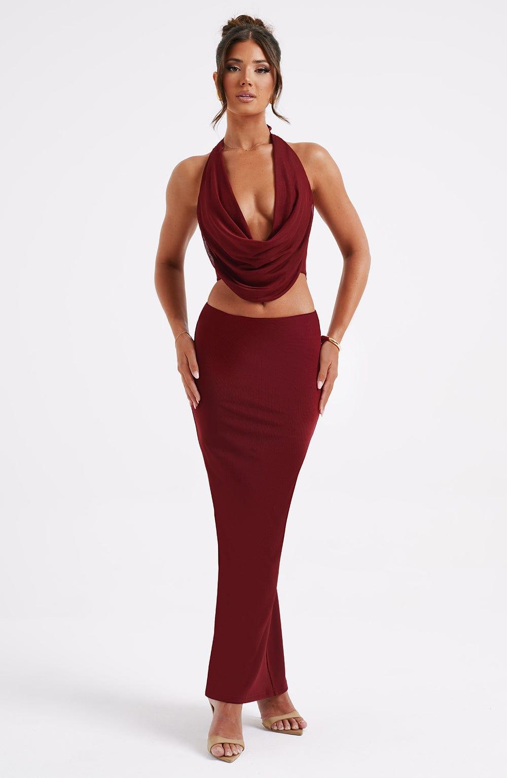 Chrishelle Maxi Skirt - Burgundy Product Image