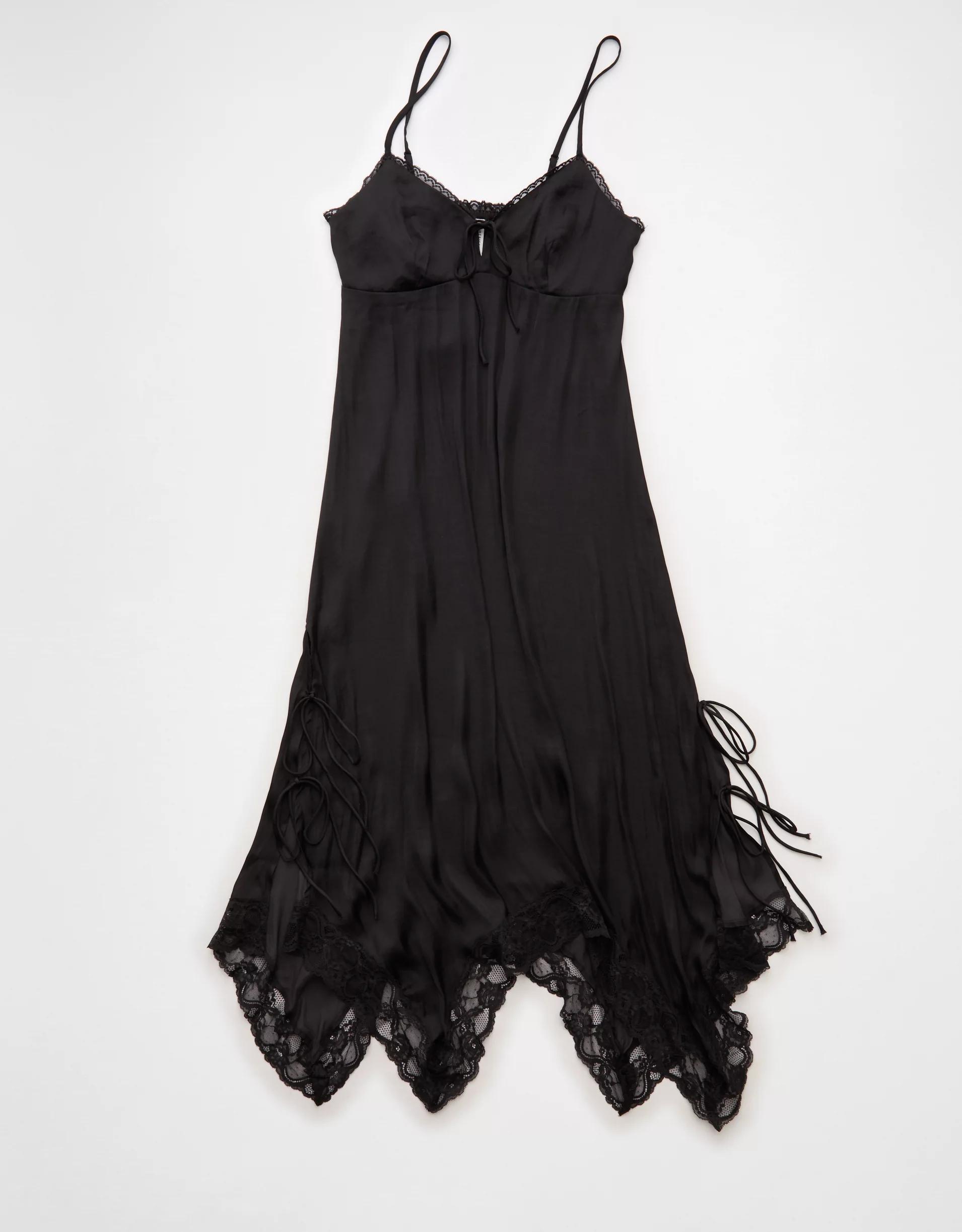 AE Handkerchief Hem Tie Side Midi Slip Dress Product Image