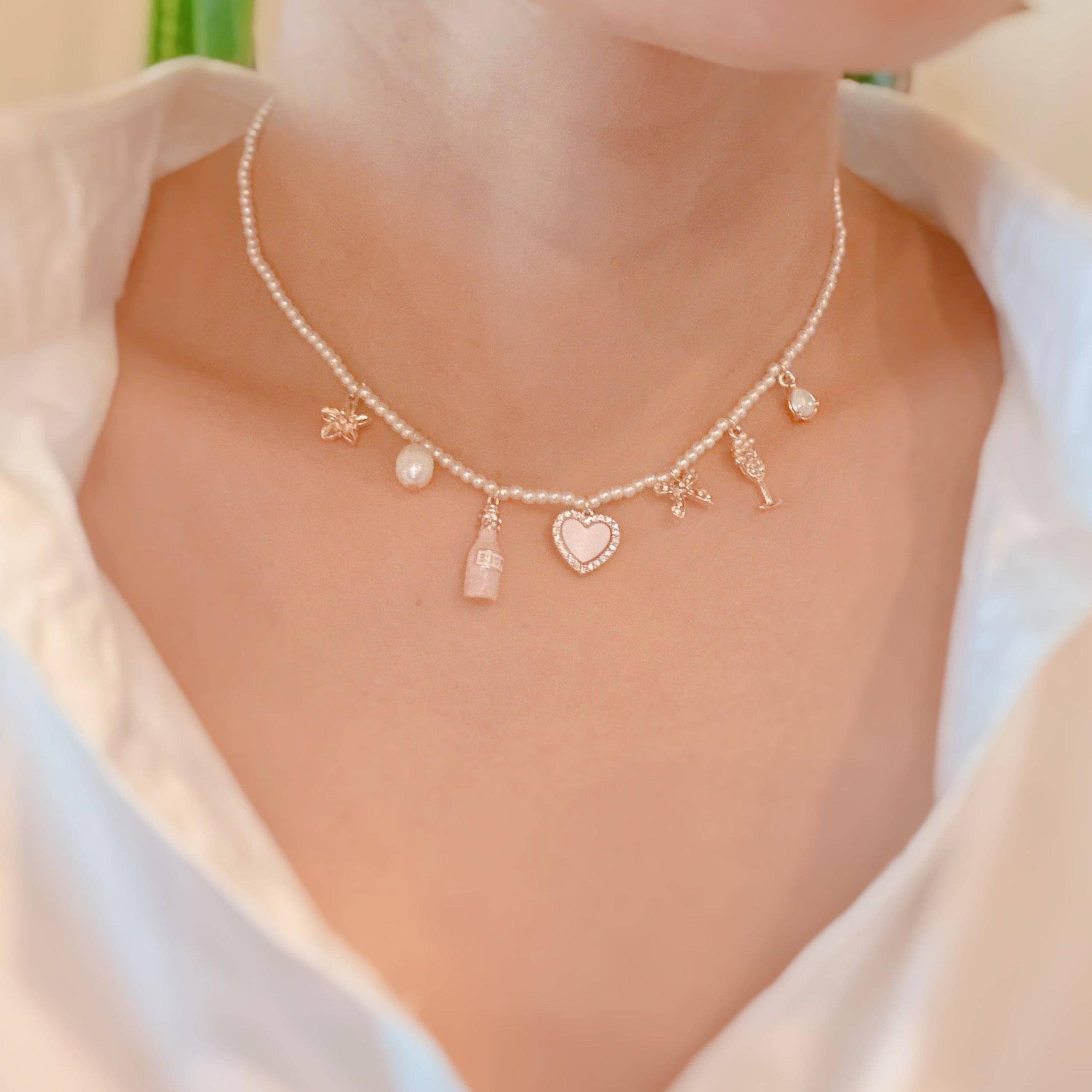 Pink Wink Celebration Multi Charm Necklace Product Image