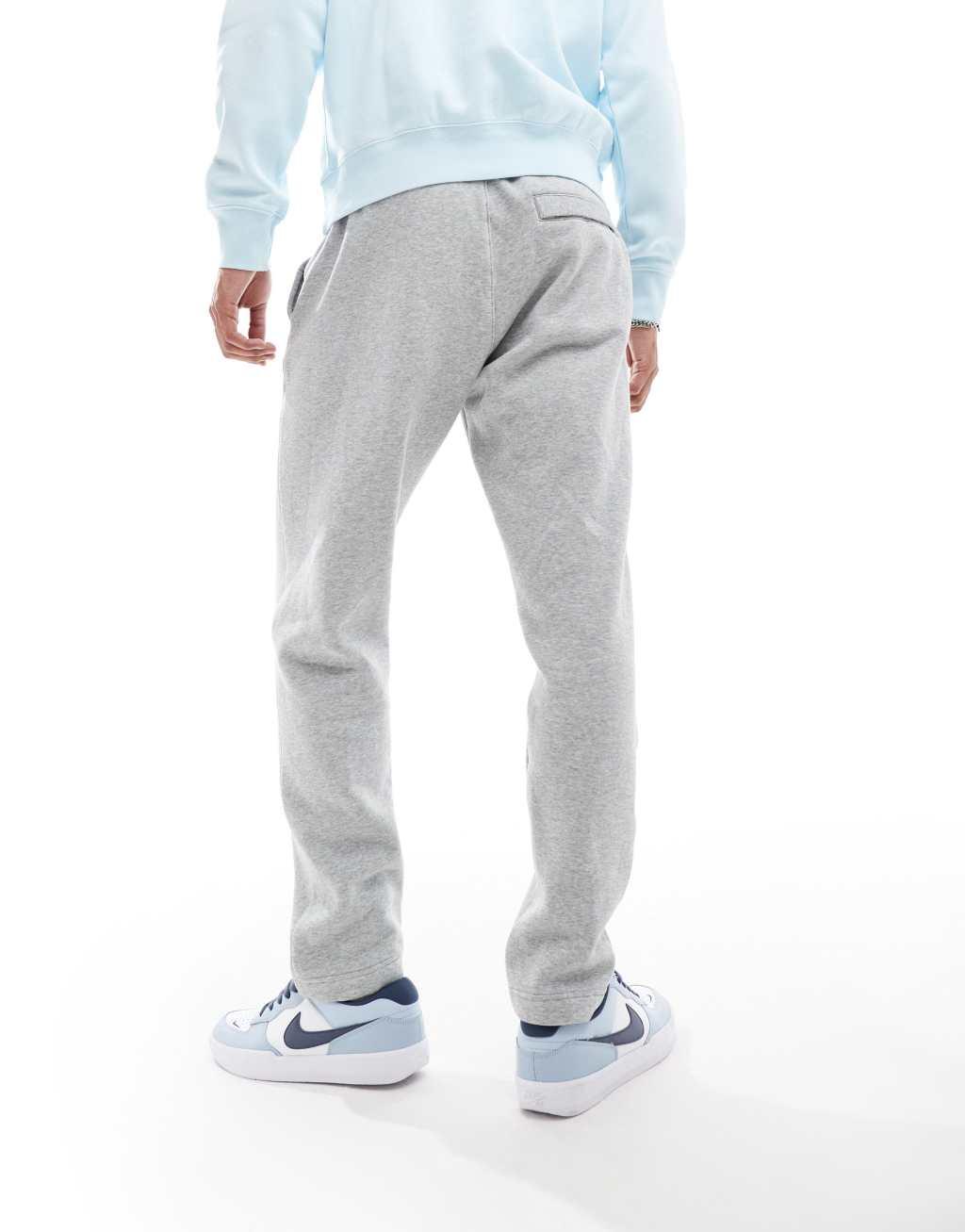 Nike Club open hem sweatpants in gray  Product Image