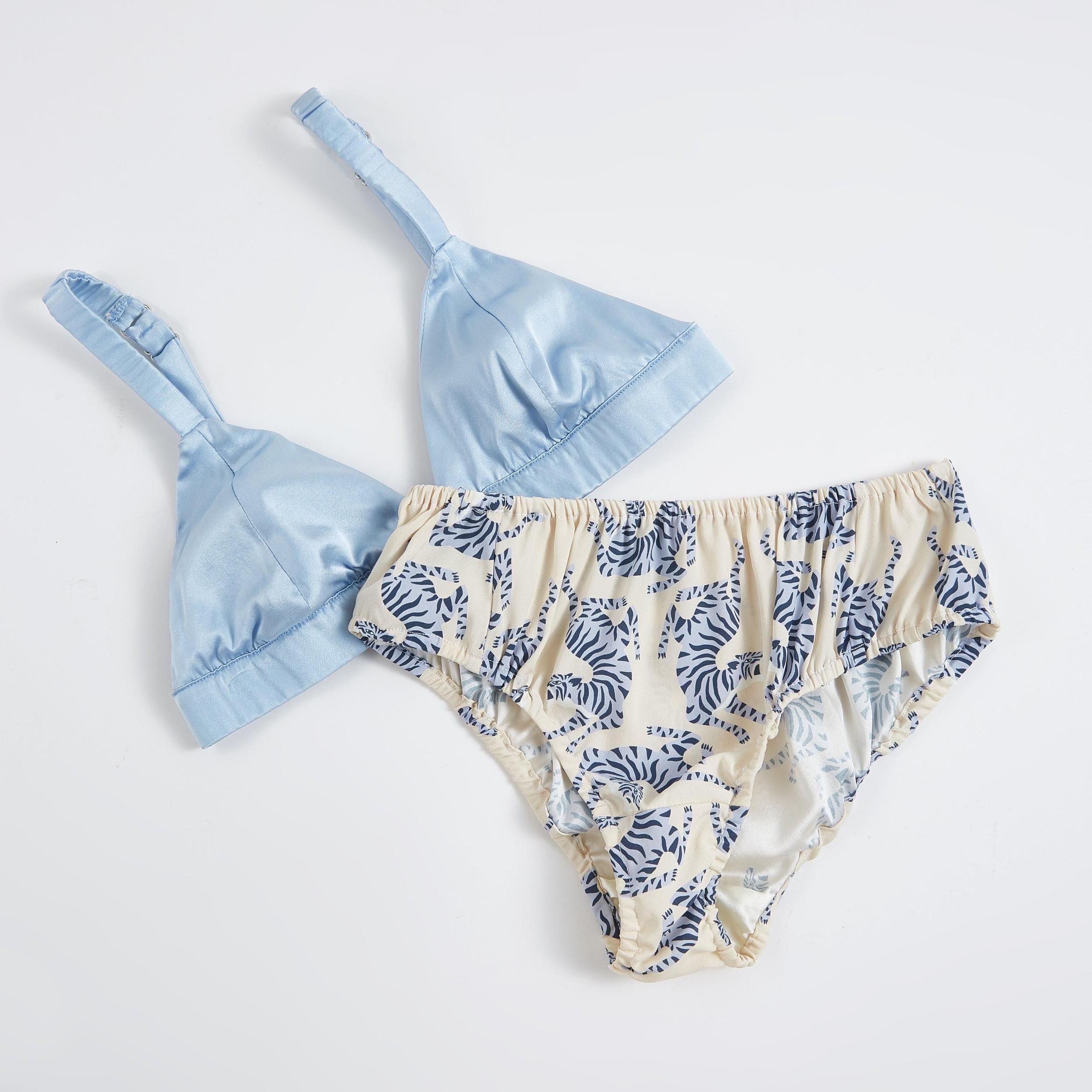 Sample Pure Silk Bikini Size S | Turquoise | Mulberry Silk Pantie Product Image