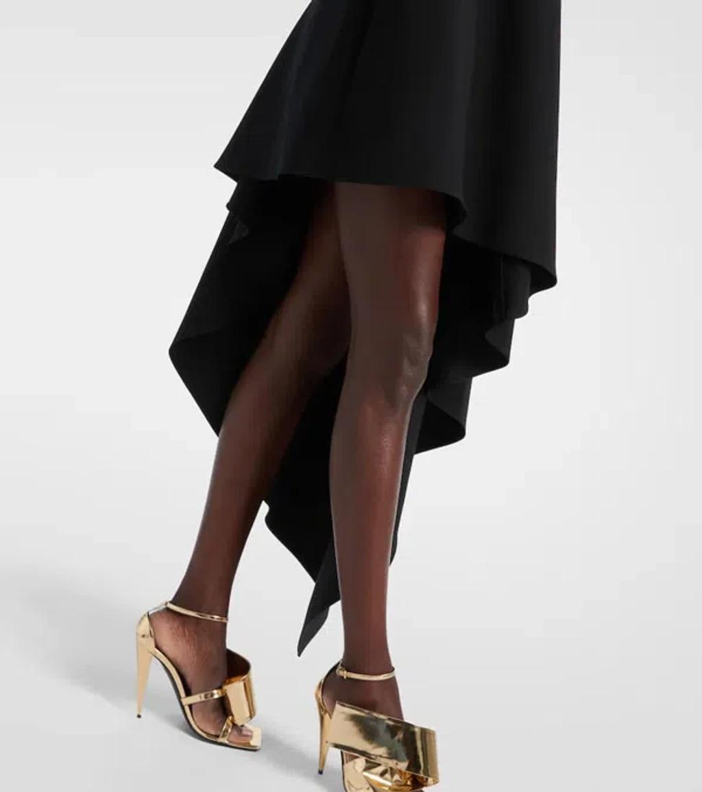 GIVENCHY Asymmetric Draped Wool Cocktail Dress In Black Product Image