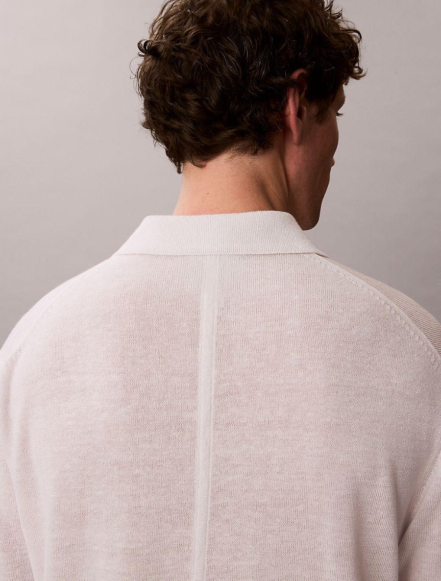 Linen Blend Polo Sweater Product Image