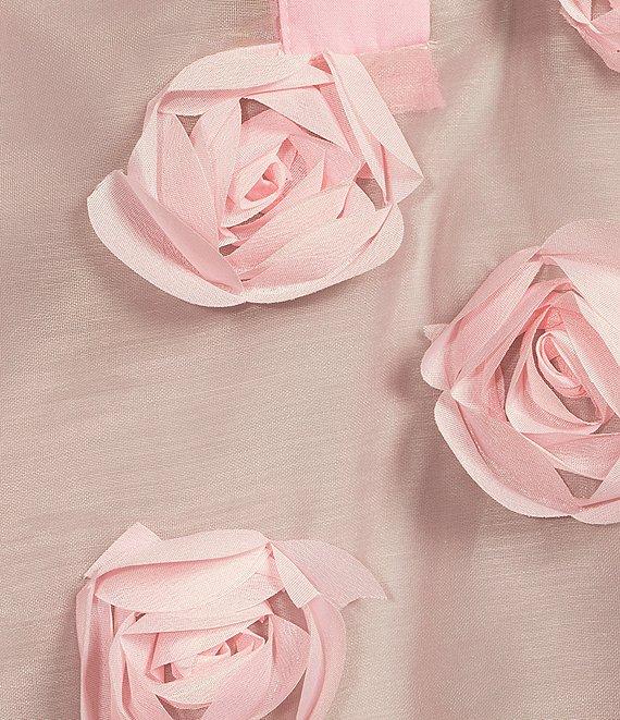 COREY LYNN CALTER Woven 3D Flower Crew Neck Short Sleeve Sheer Top Product Image