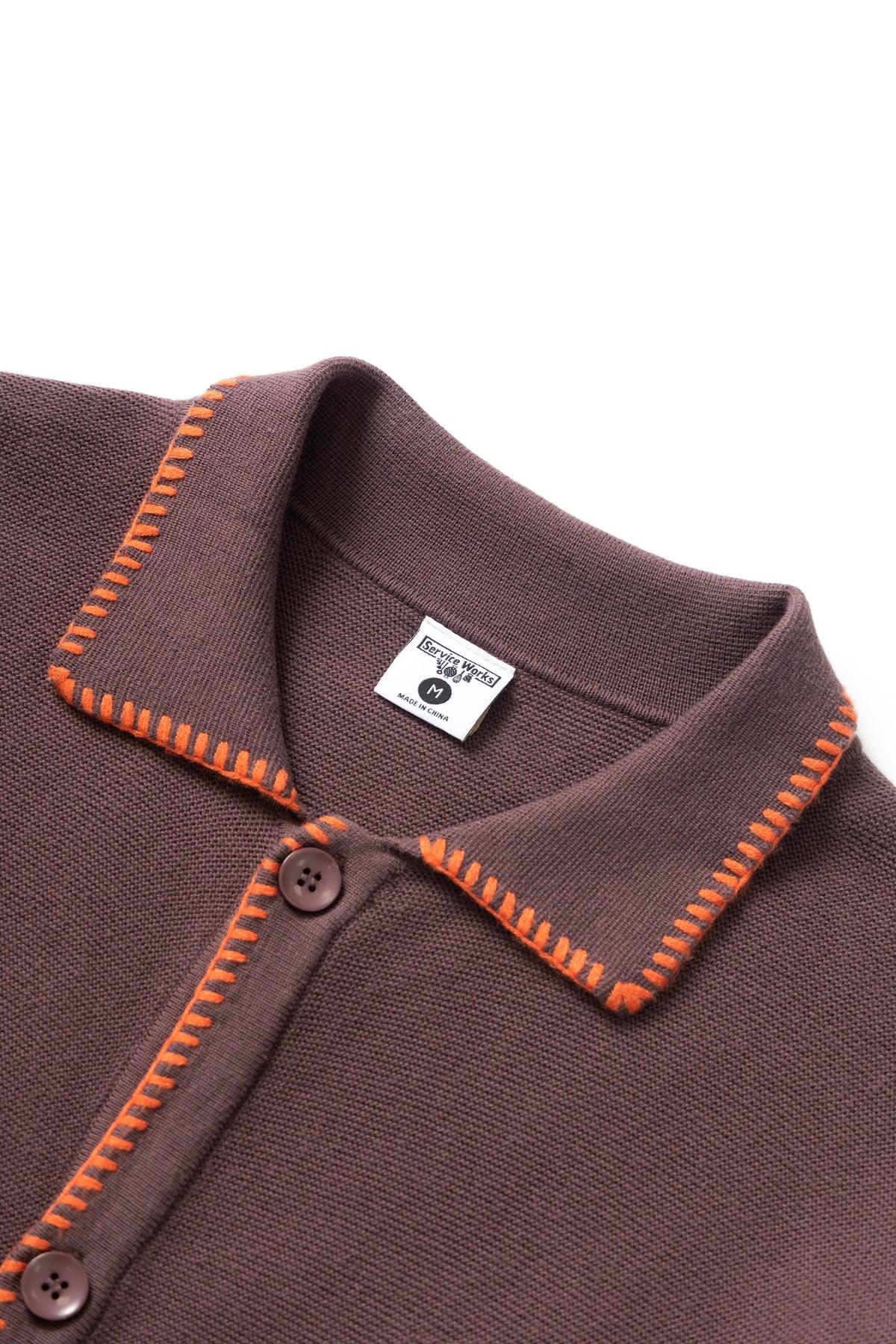 Service Works - Blanket Stitch Cardigan - Brown Product Image