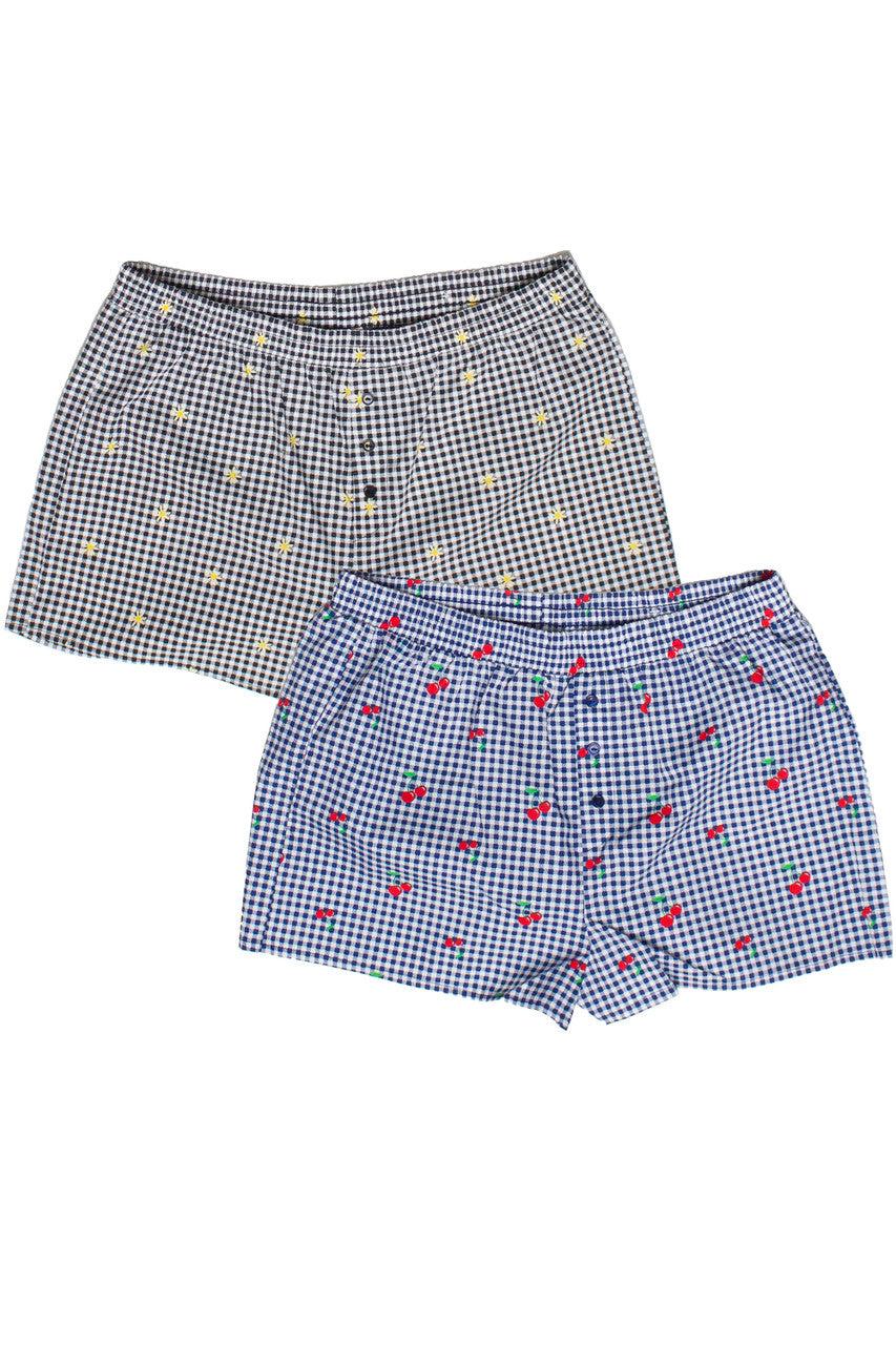Printed Gingham Boxer Shorts Product Image