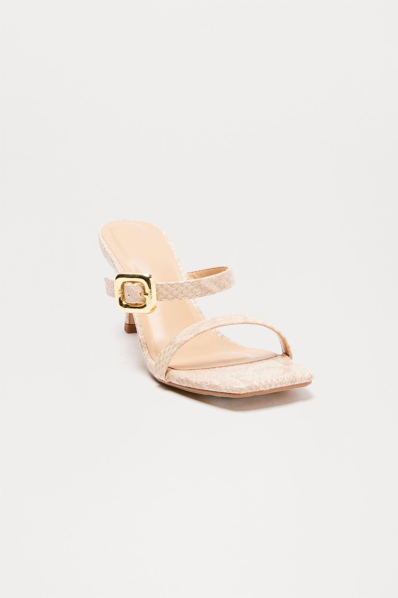 Claude Buckle Mules - Cream Female Product Image