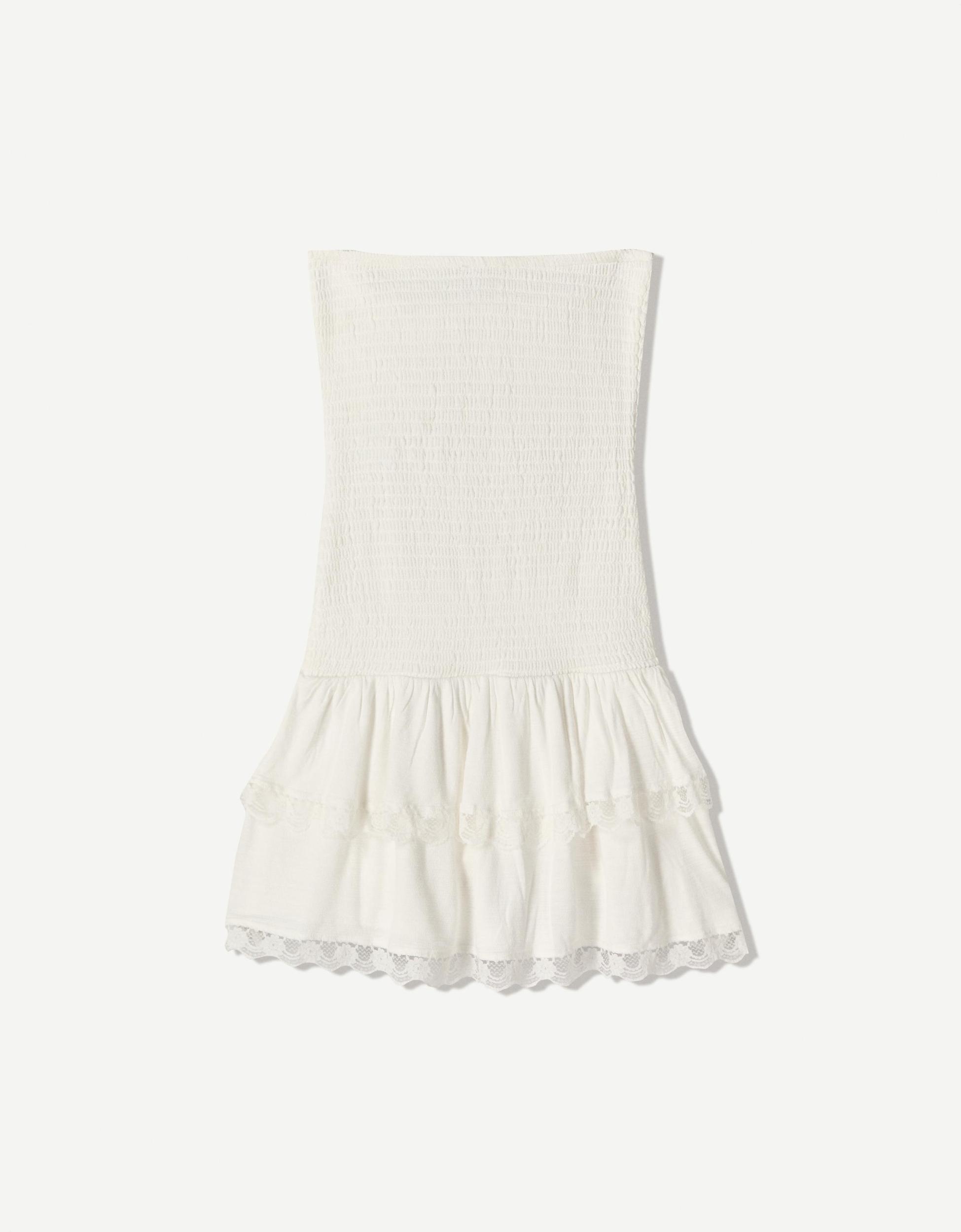 Ruffled off-the-shoulder mini dress Product Image