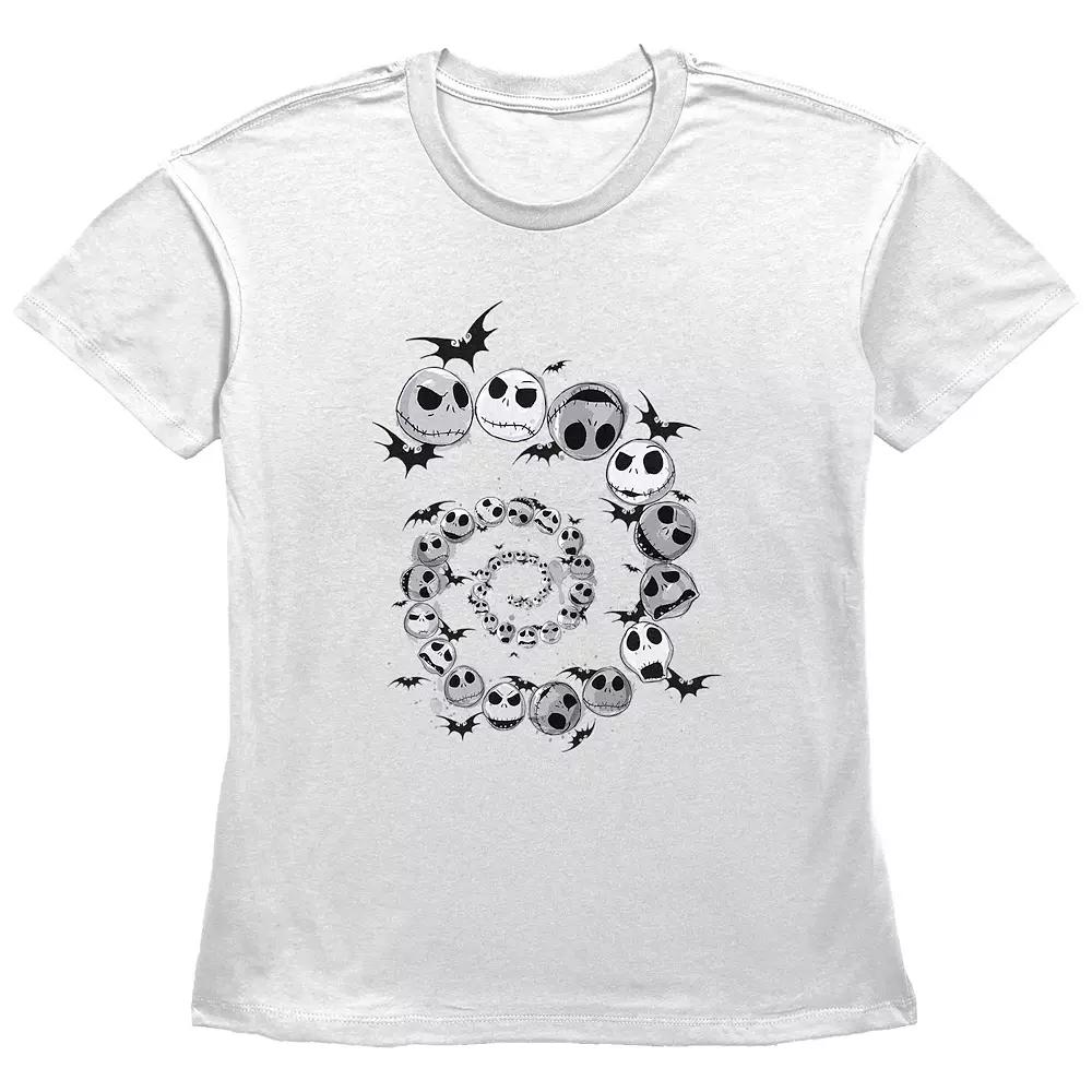 Disney's The Nightmare Before Christmas Jack Skellington And Bats Spiral Women's Graphic Tee,  Product Image