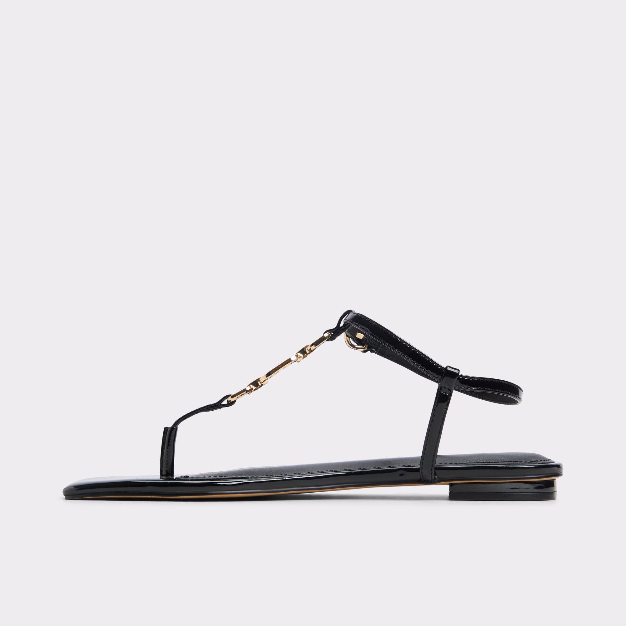 Lorenza Black Women's Flat Sandals | ALDO US Product Image