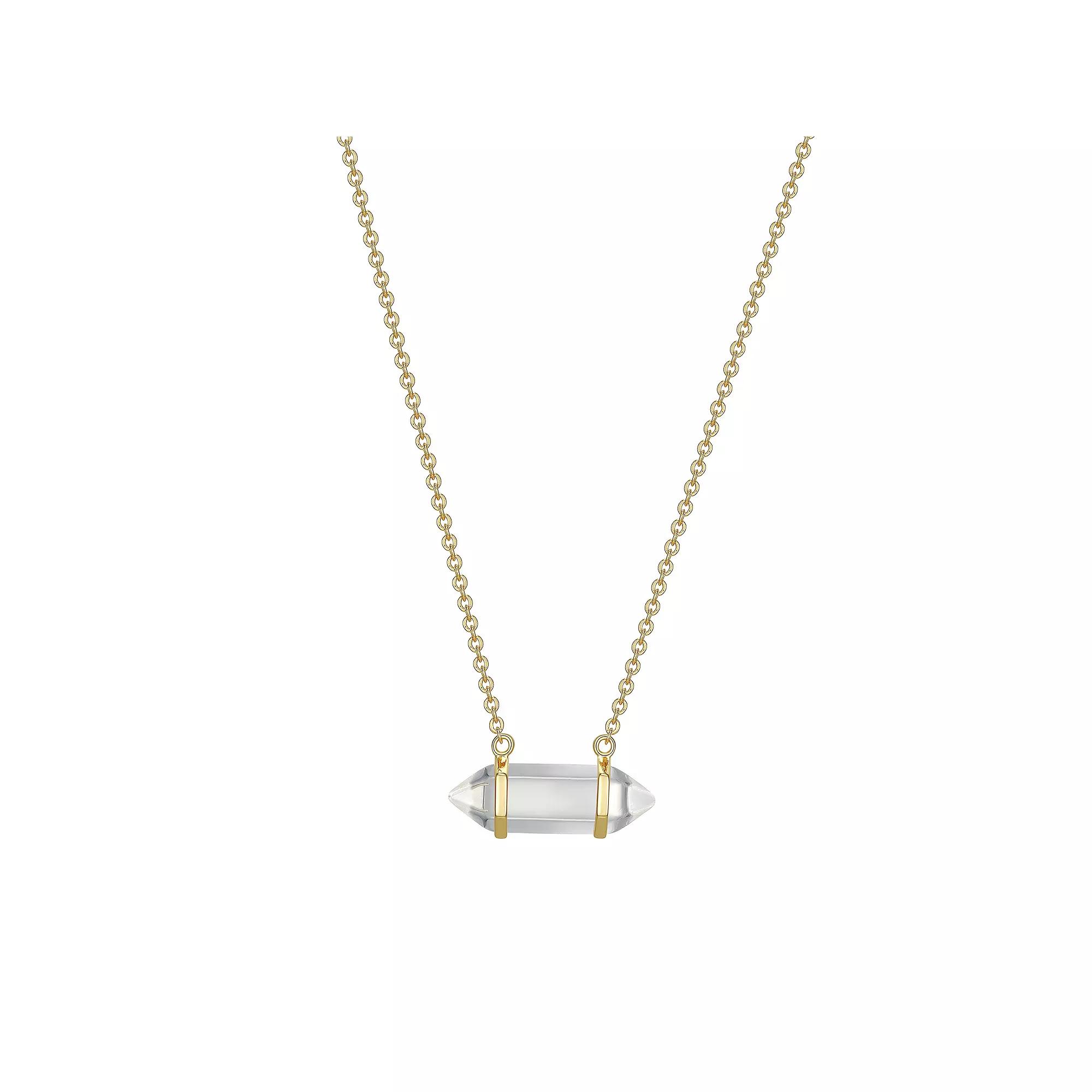 Sarafina Rose Quartz Bar Necklace, Women's, Size: 16", Gold Tone Product Image