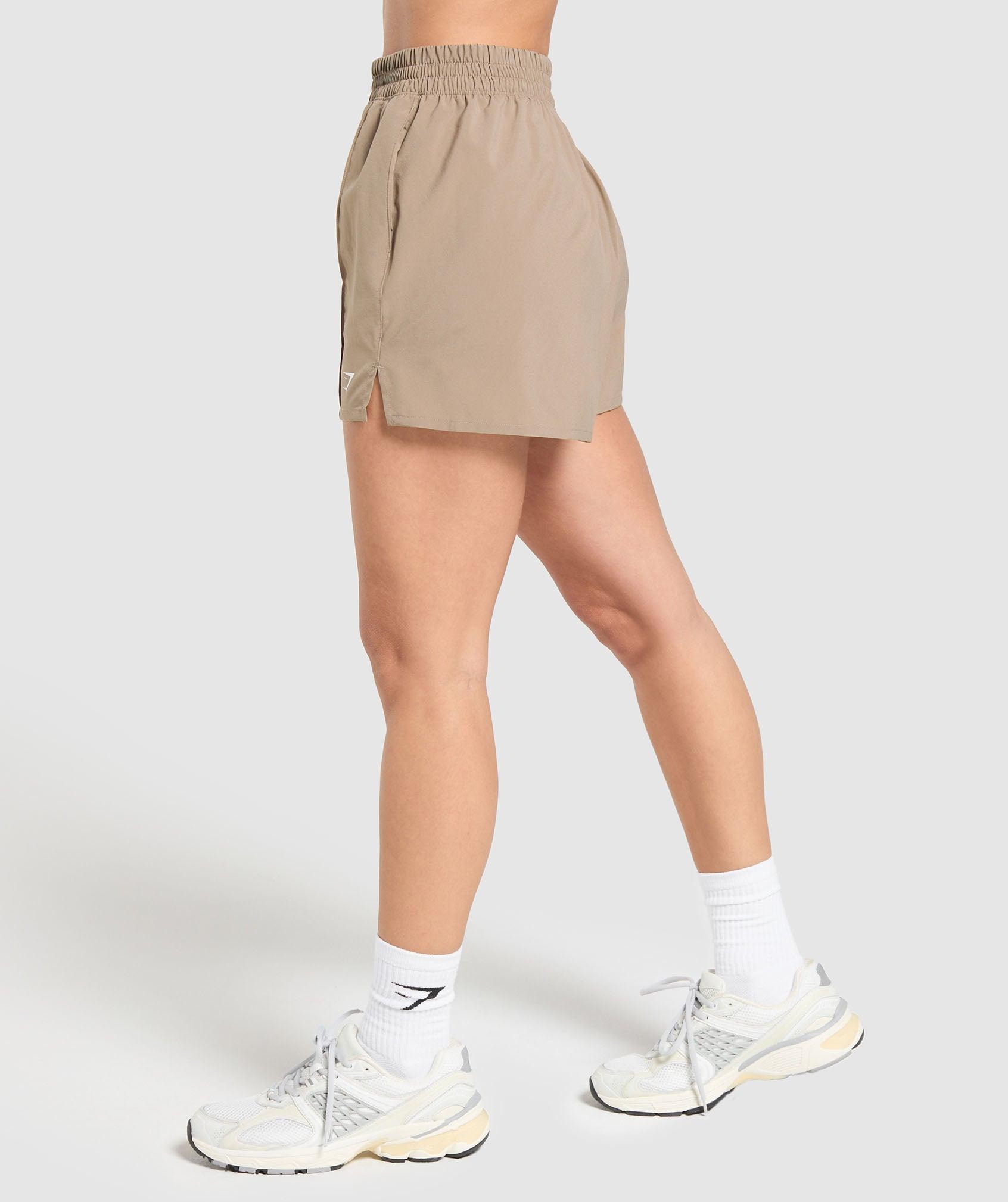 Gymshark Pintuck Shorts - Lifestyle Brown Female Product Image
