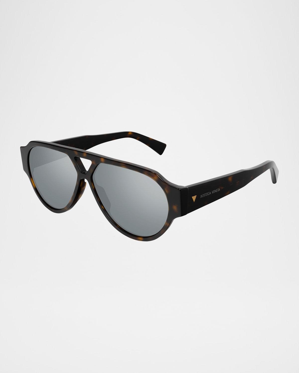 Mens Bold Triangle Stud 59MM Pilot Sunglasses Product Image