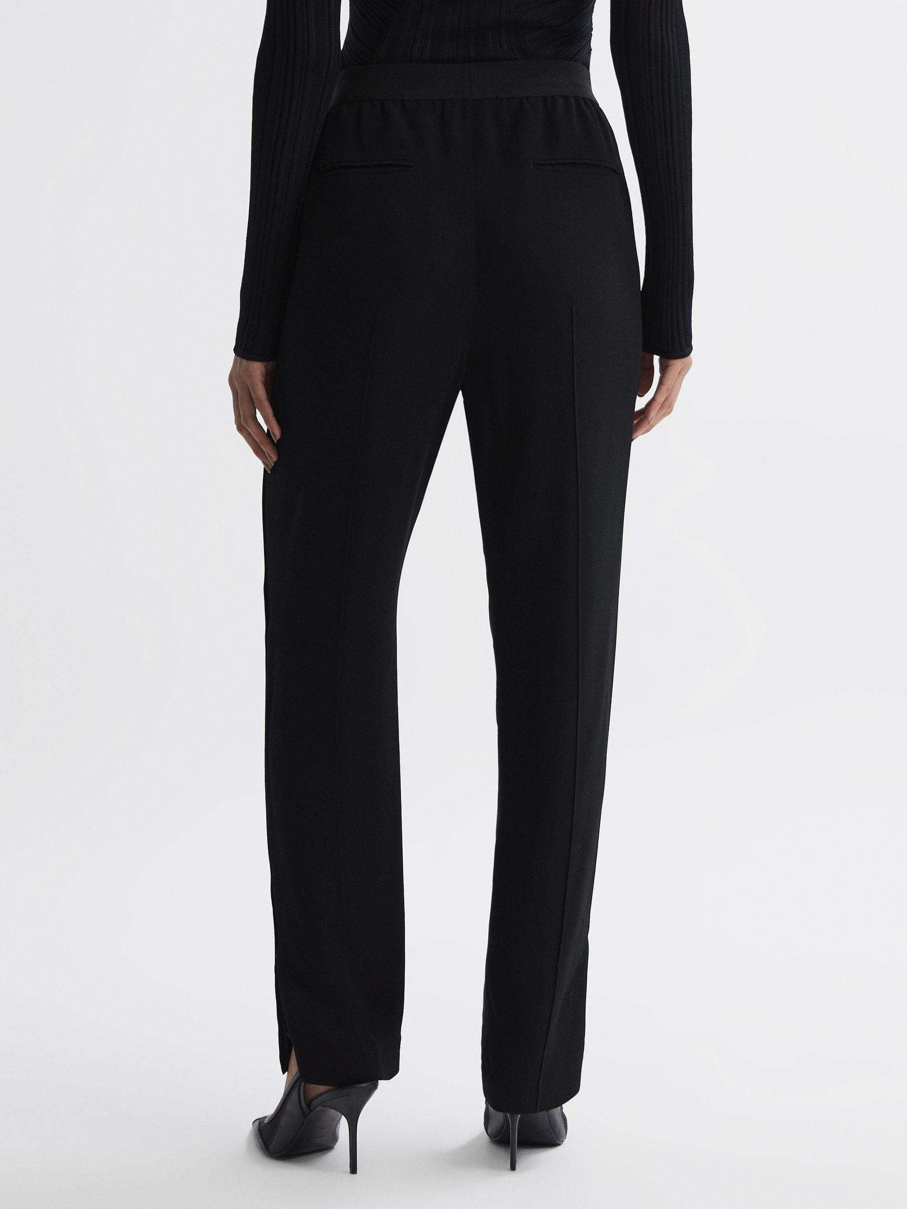 Tapered Split Hem Trousers in Black Product Image