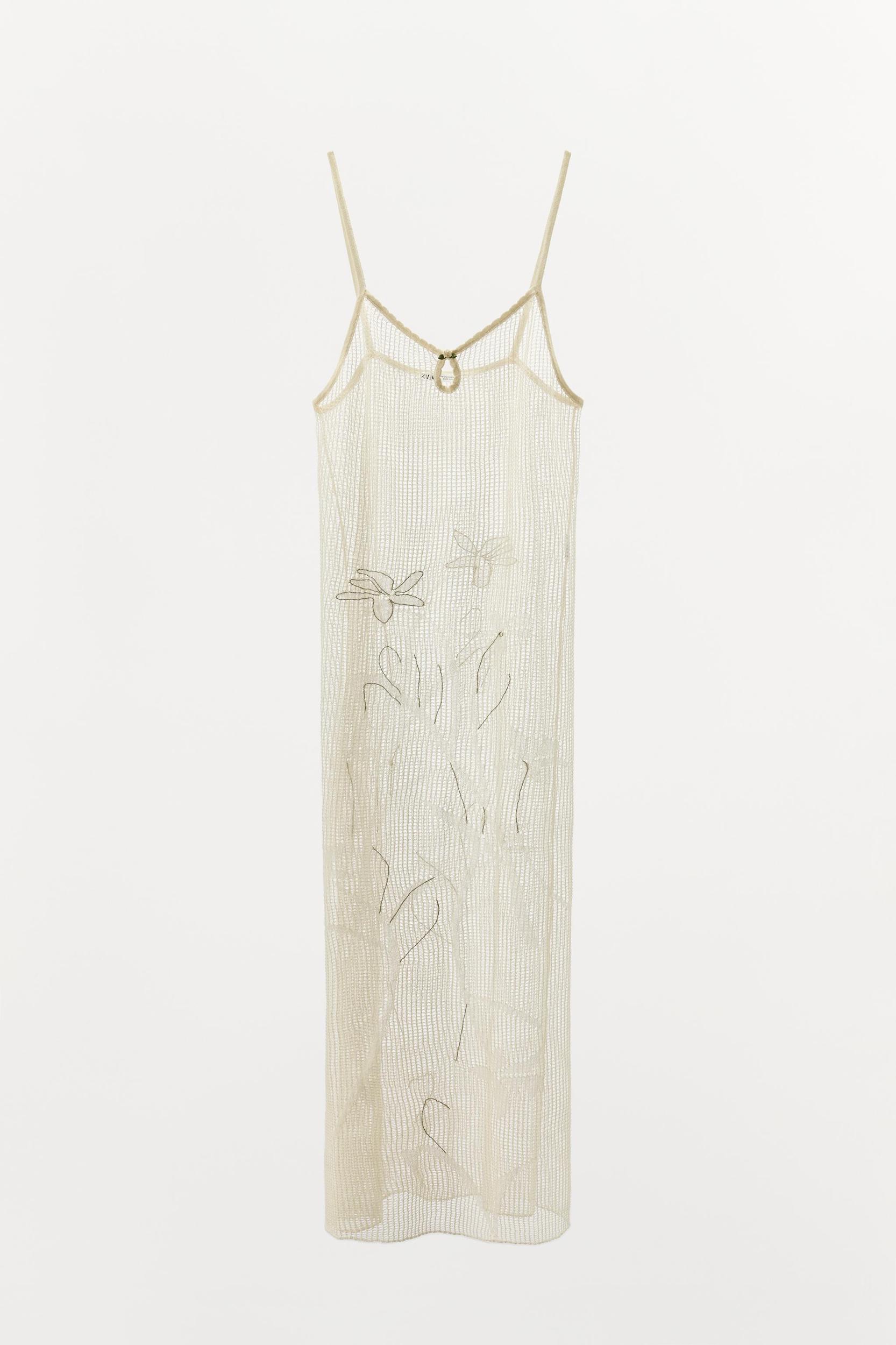 SEMI-SHEER KNIT LACE DRESS Product Image