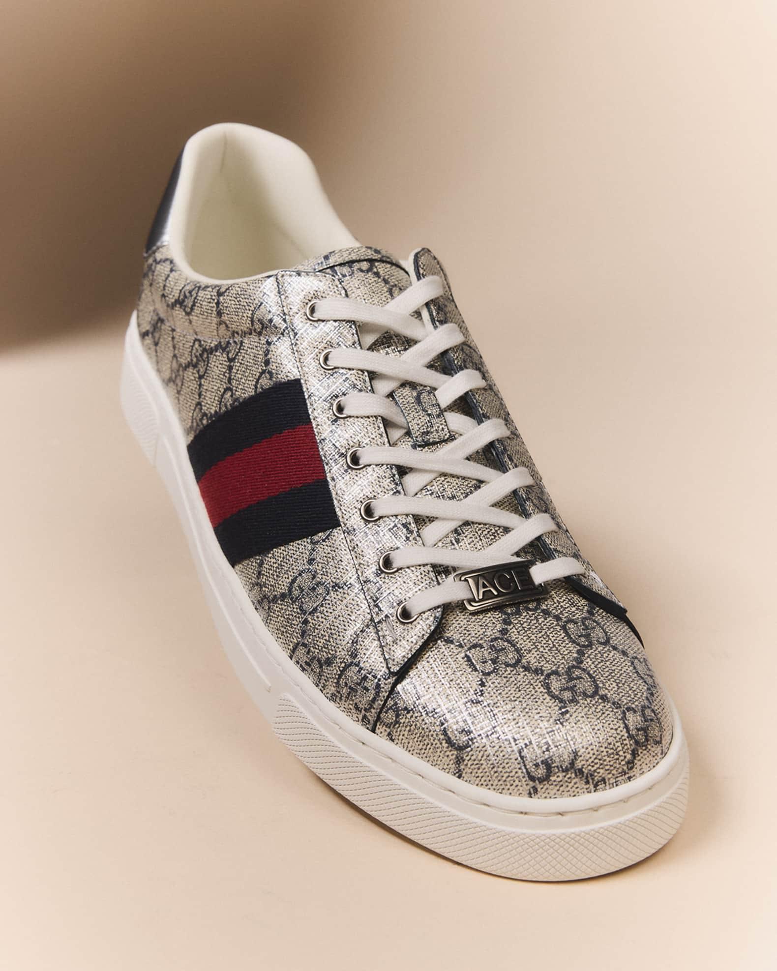 Men's Shiny GG Supreme Ace Sneakers Product Image