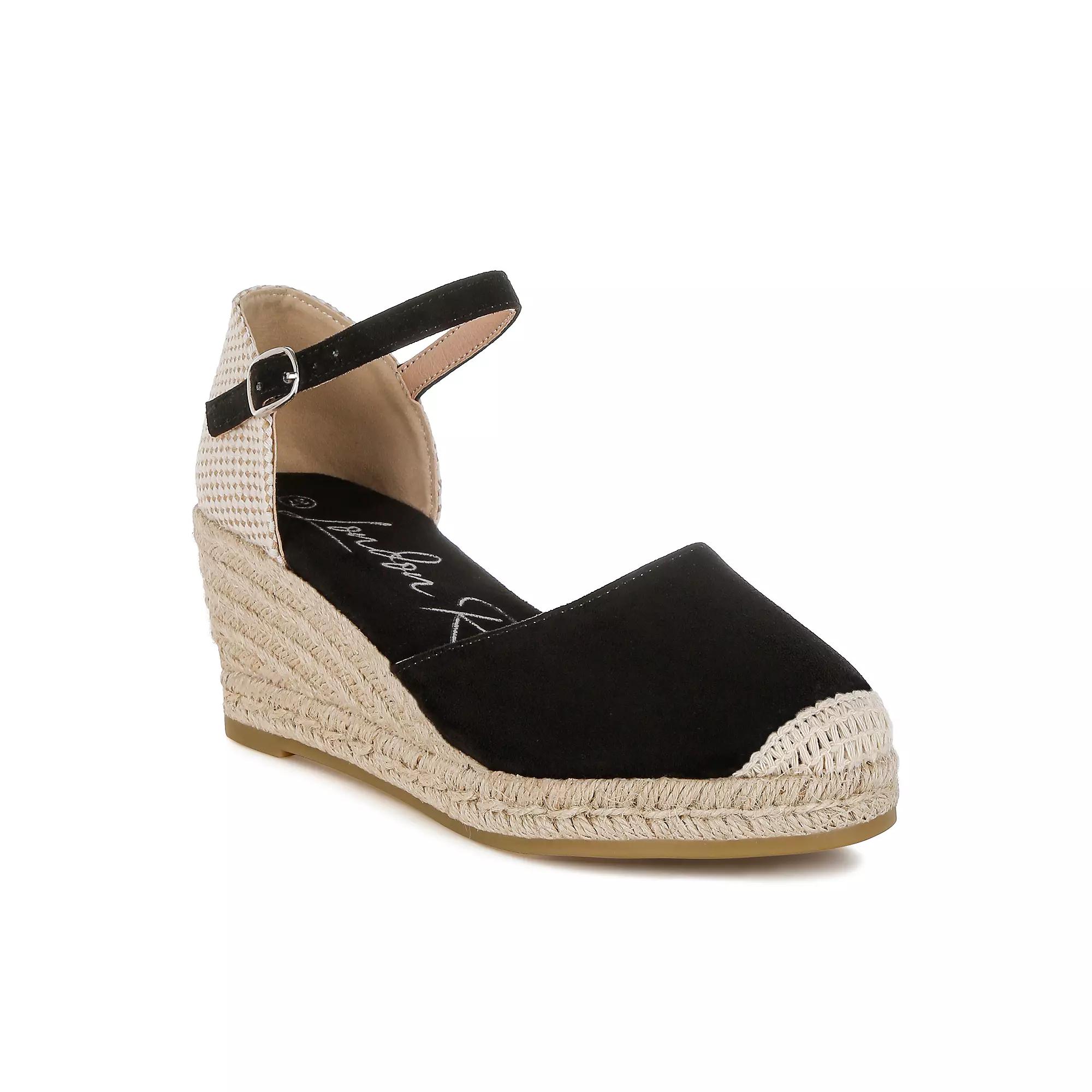 London Rag Paryor Women's Espadrille Wedge Sandals, Size: 10, Black Product Image