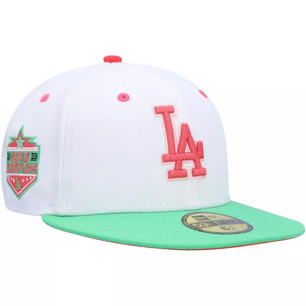 Men's New Era White/Green Los Angeles Dodgers Watermelon Lolli 59FIFTY Fitted Hat,  Product Image