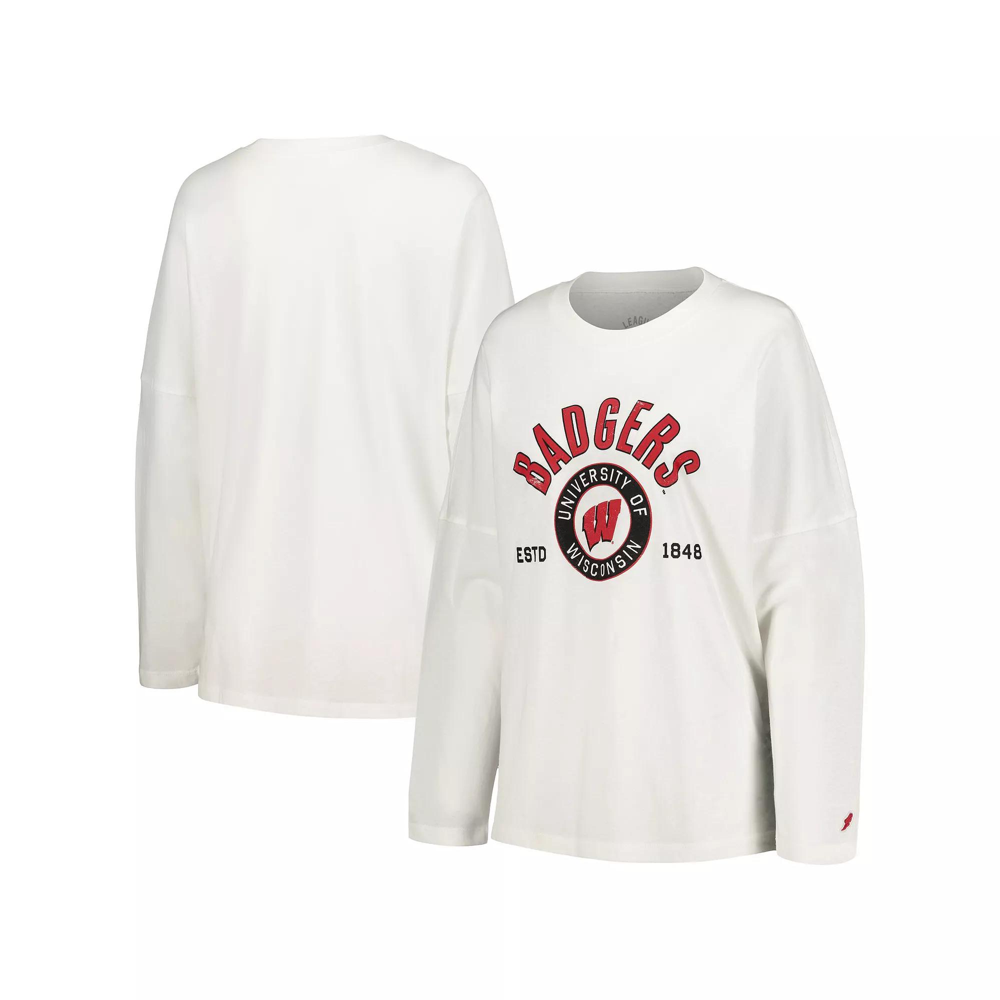 Women's League Collegiate Wear White Wisconsin Badgers Clothesline Over Product Image