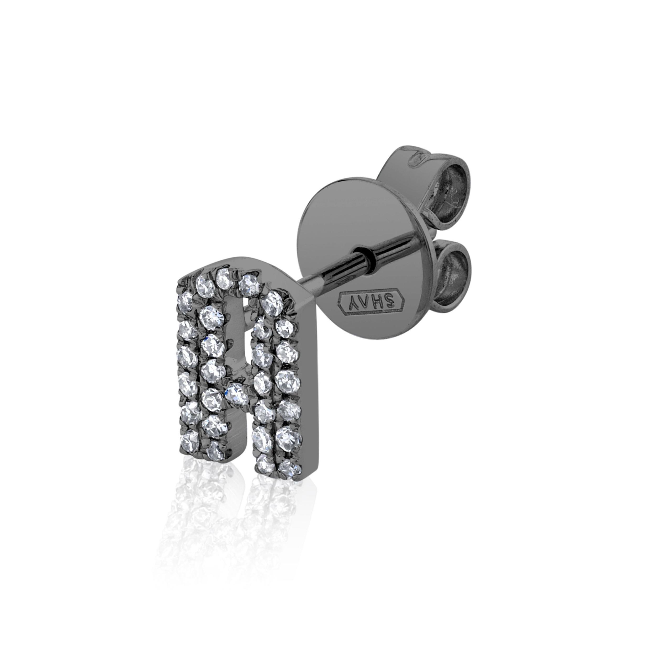 DIAMOND SINGLE PAVE INITIAL STUD Product Image