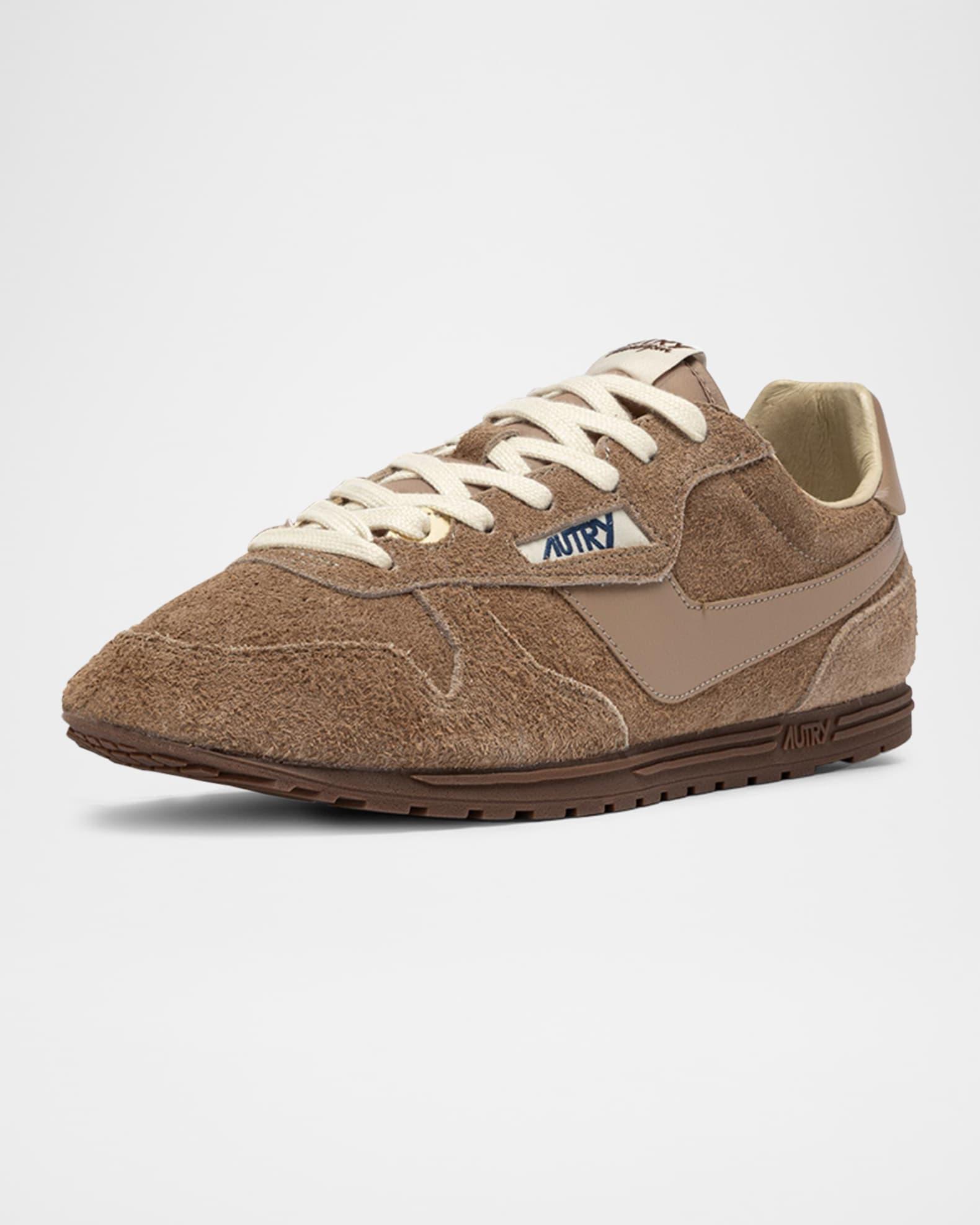 Windspin Tonal Sneakers in Suede and Leather Product Image