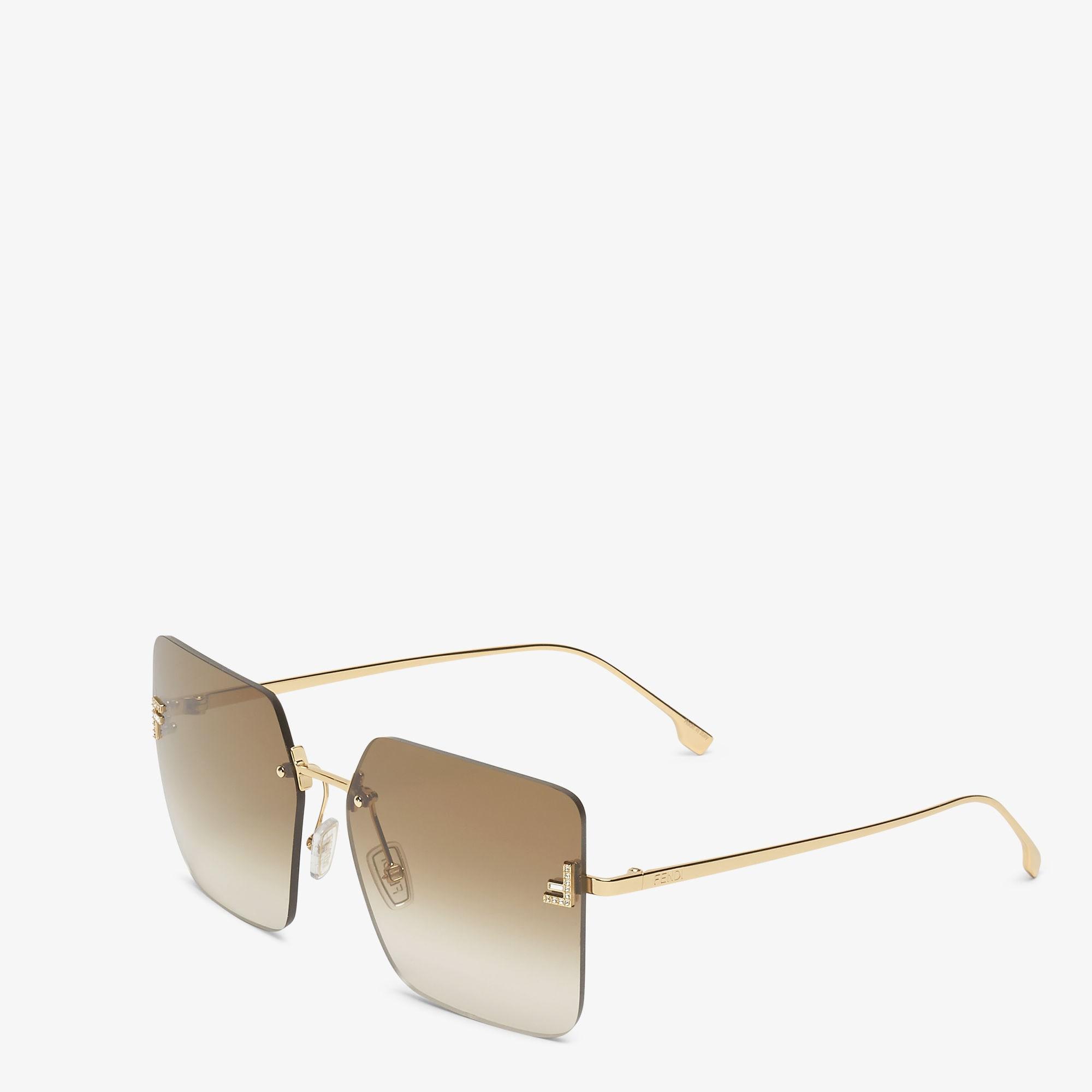 Fendi First CrystalGold metal sunglasses with brown gradient lenses Product Image