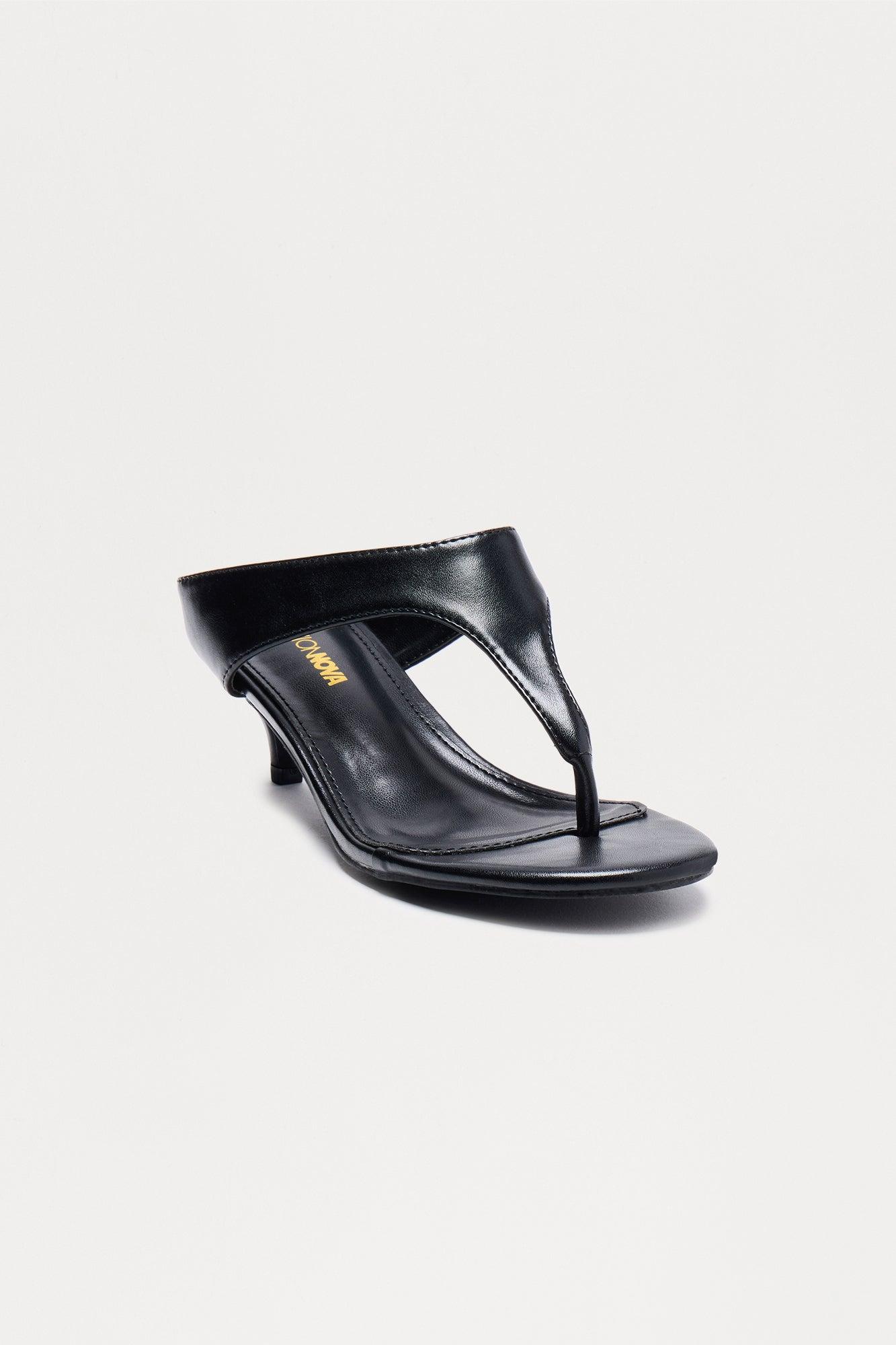 Morah Thong Kitten Heels - Black Female Product Image