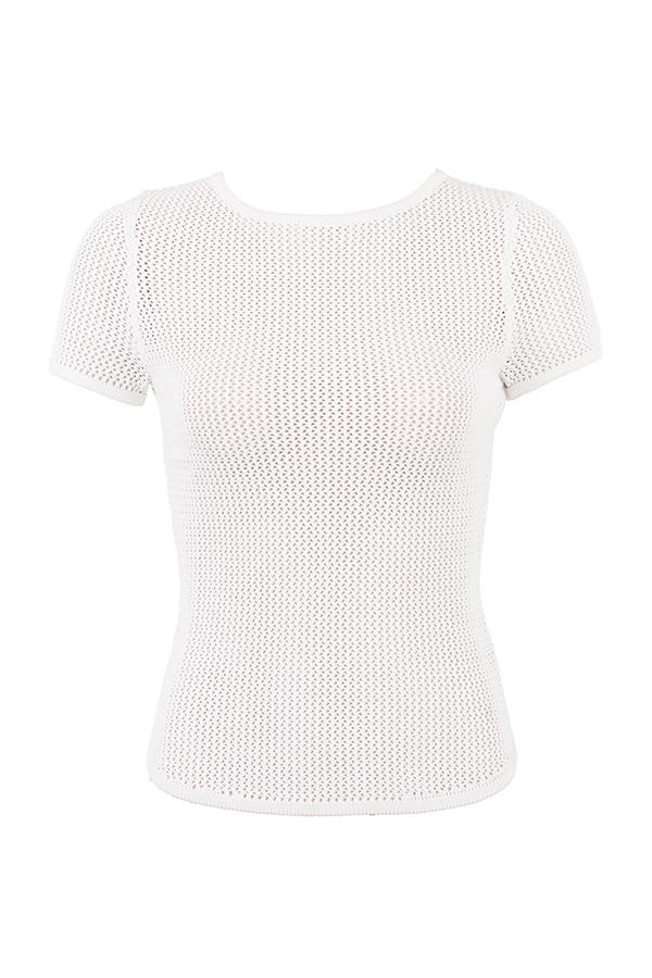Yves  white knit top Product Image