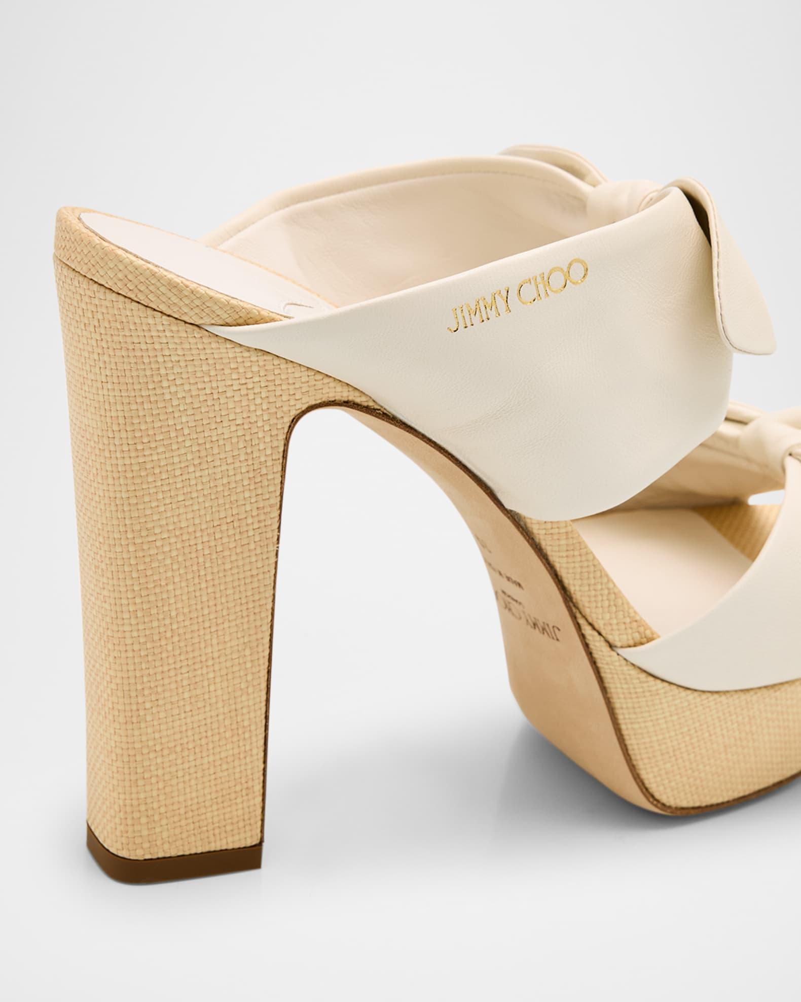 Rua 120 Raffia and Leather Platform Sandals Product Image