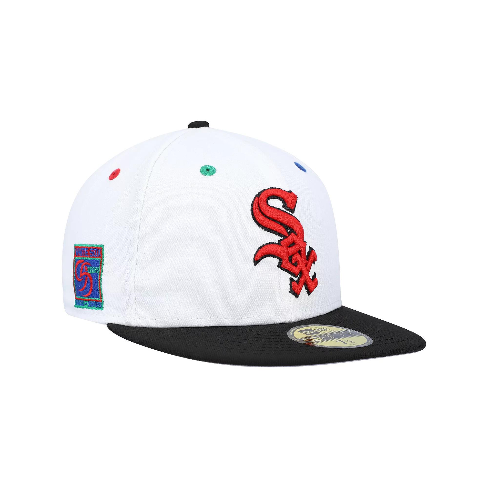 Men's New Era White/Black Chicago White Sox 95th Anniversary Primary Eye 59FIFTY Fitted Hat,  Product Image