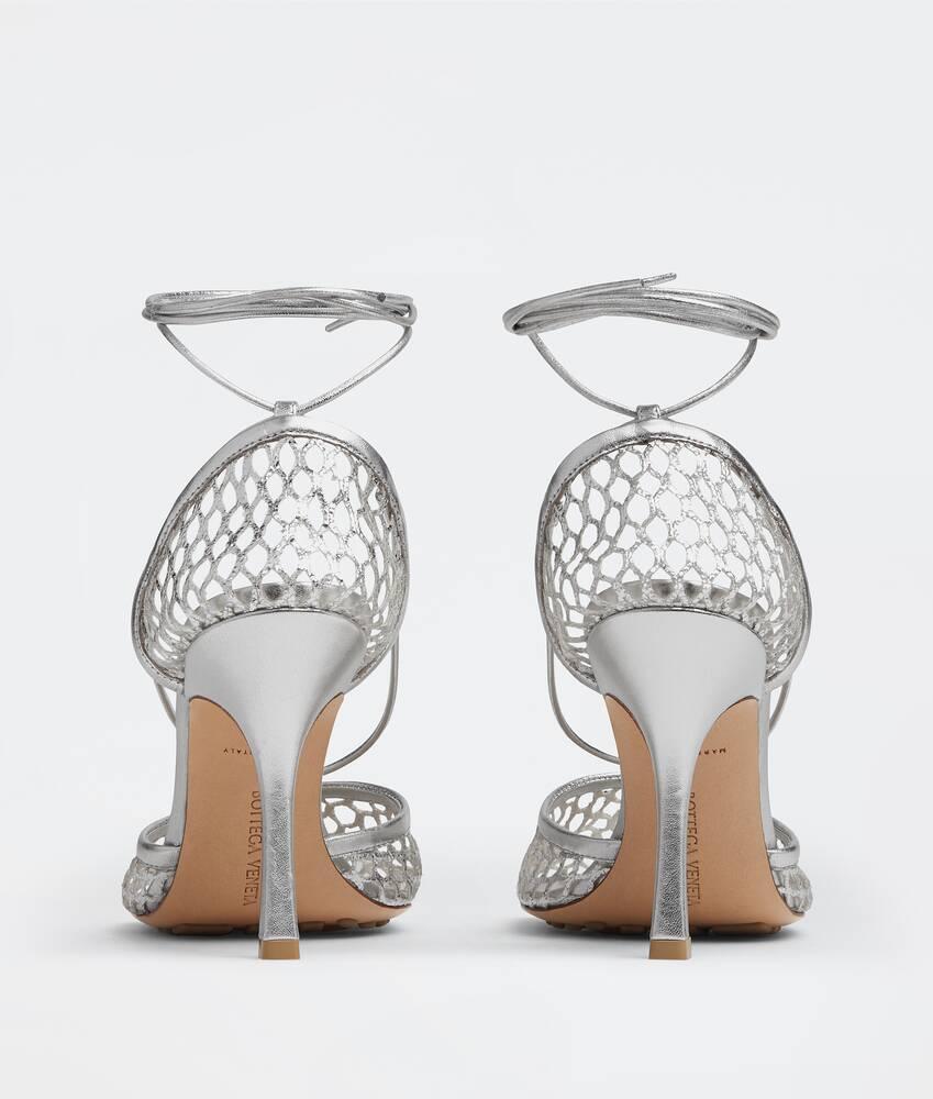 Women's Stretch Lace-Up Sandal in Silver Product Image