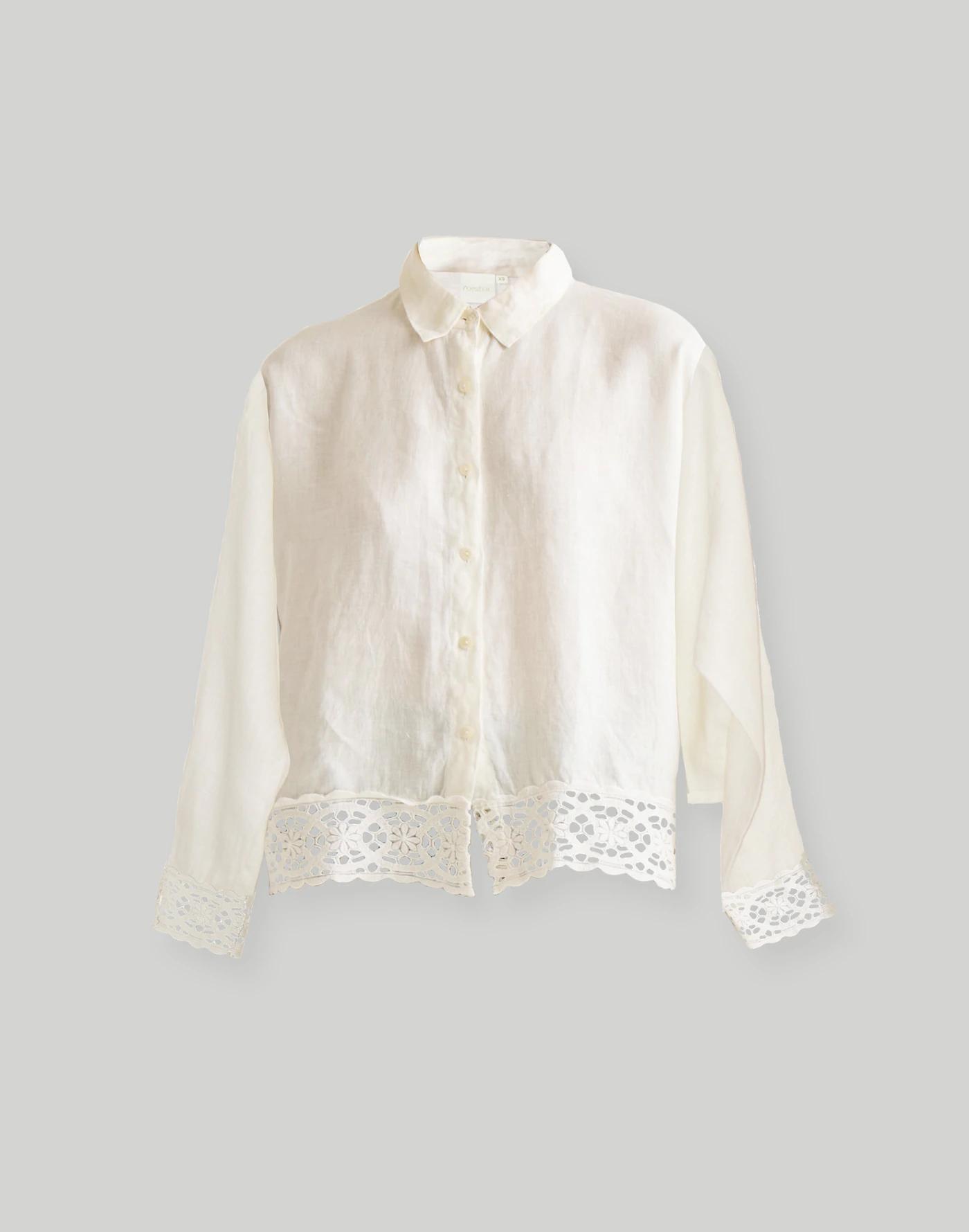 Reistor® Button-down with Embroidered Lace Shirt Product Image