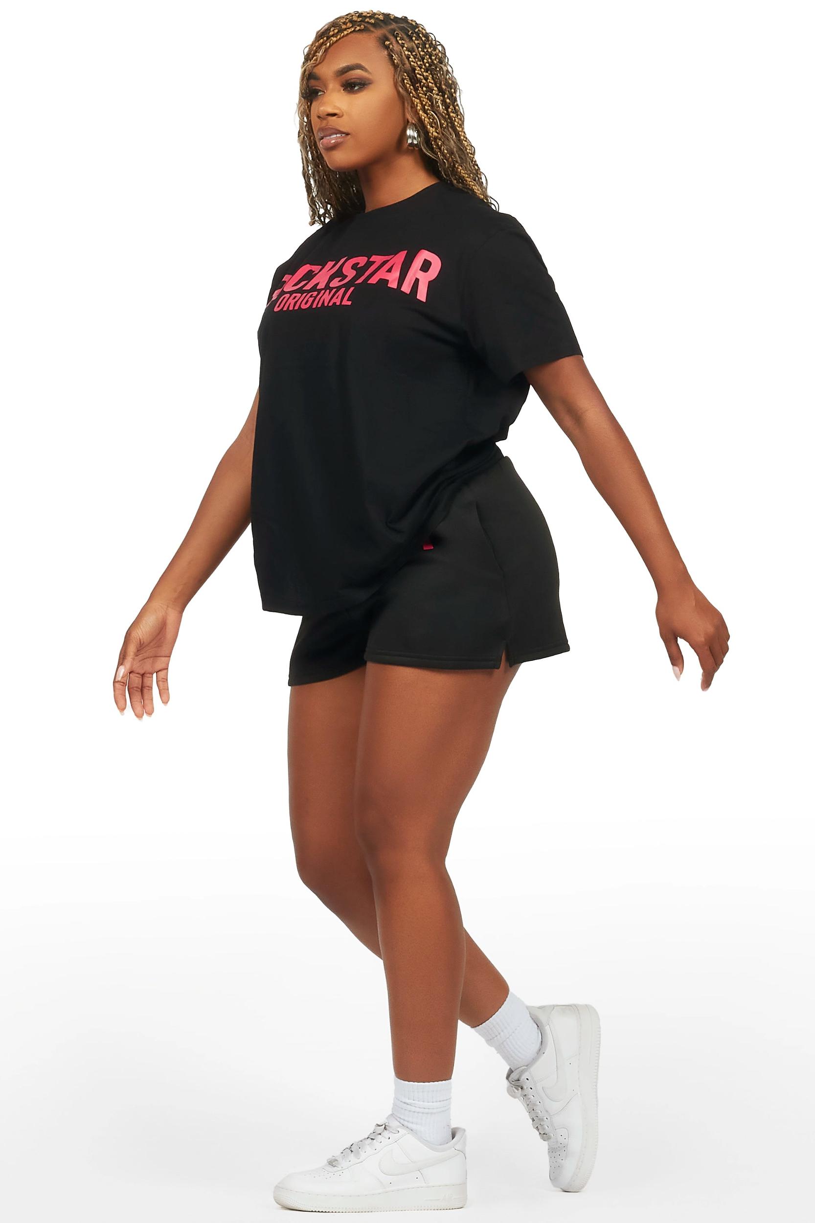 Sabrina Black T-Shirt Short Set Female Product Image