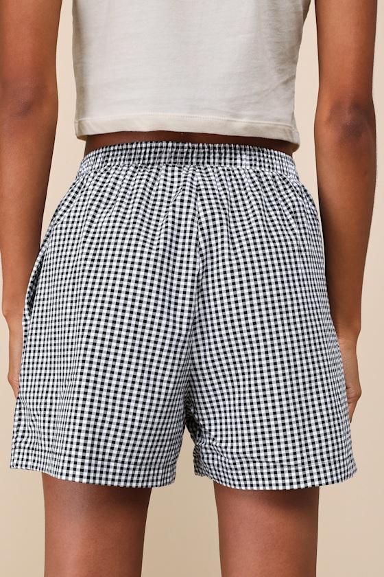 Comfy Season Black and White Gingham Boxer Shorts Product Image