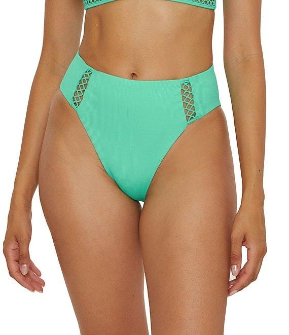 Becca By Rebecca Virtue Modern Edge Fine Ribbed Texture High Waist Swim Bottom Product Image