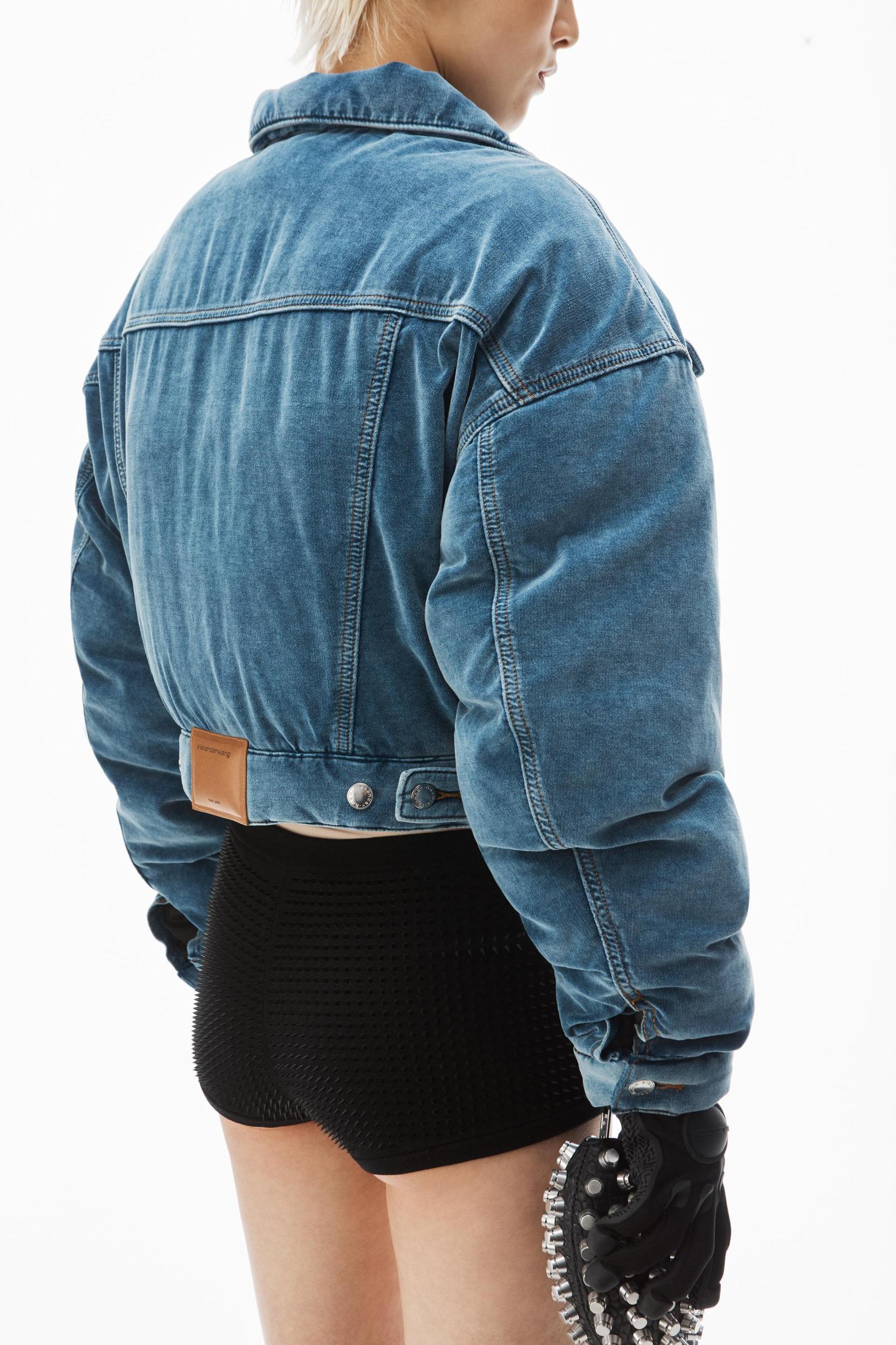 Down Trucker Jacket In Cotton Velvet Product Image