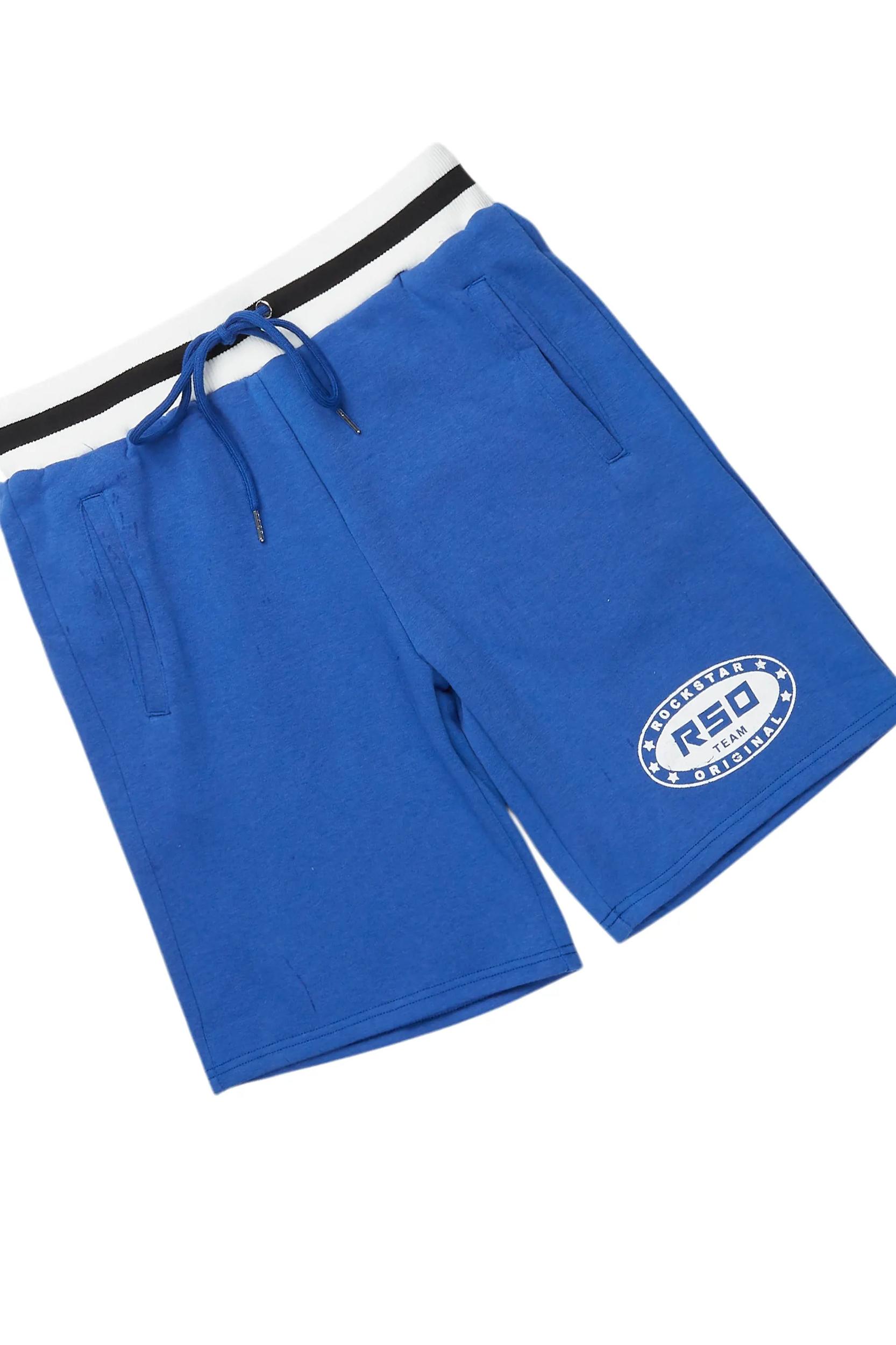 Amos Royal Blue/White T-Shirt Short Set Male Product Image