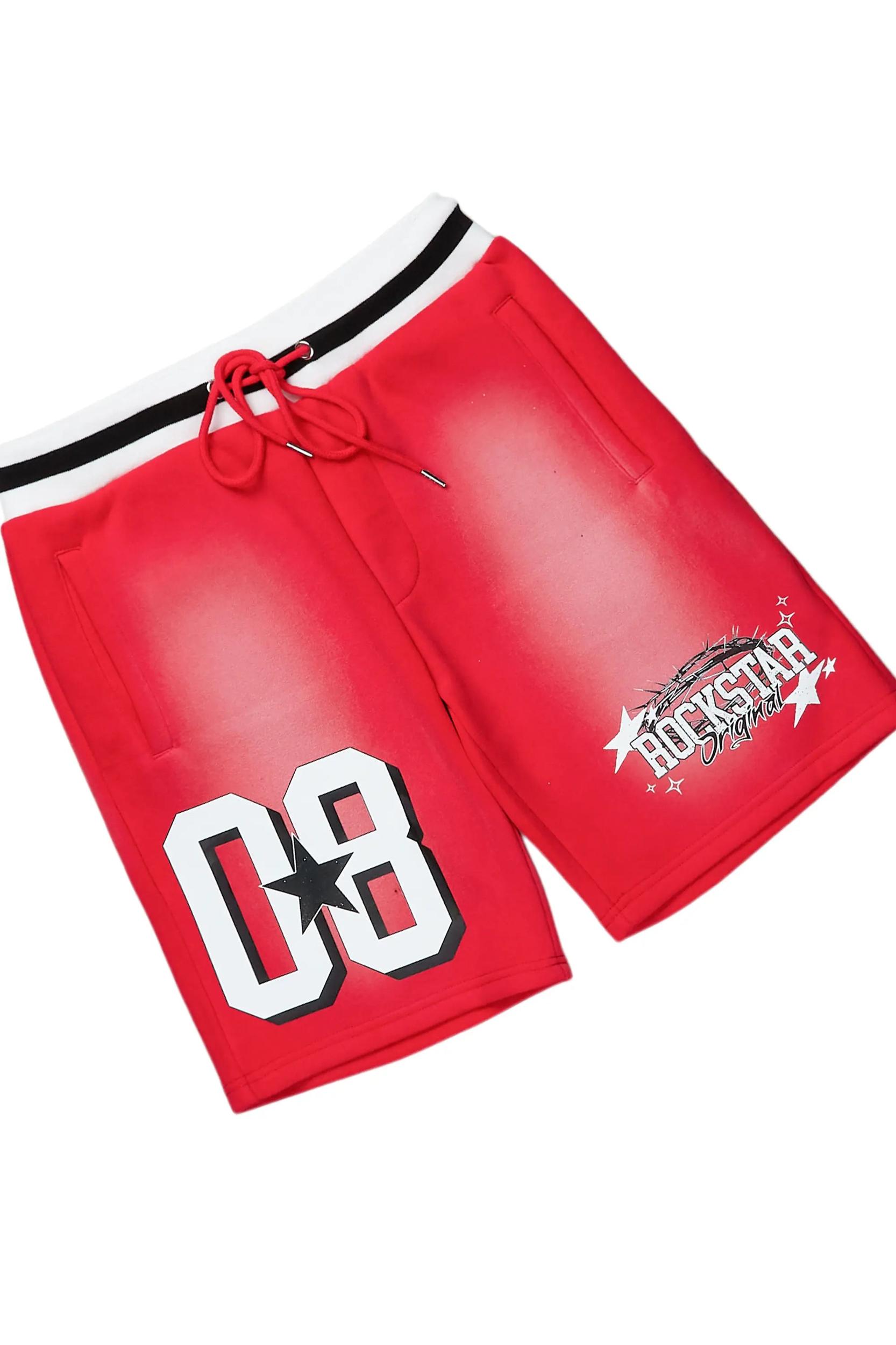 Allstar White/Red T-Shirt Short Set Male Product Image