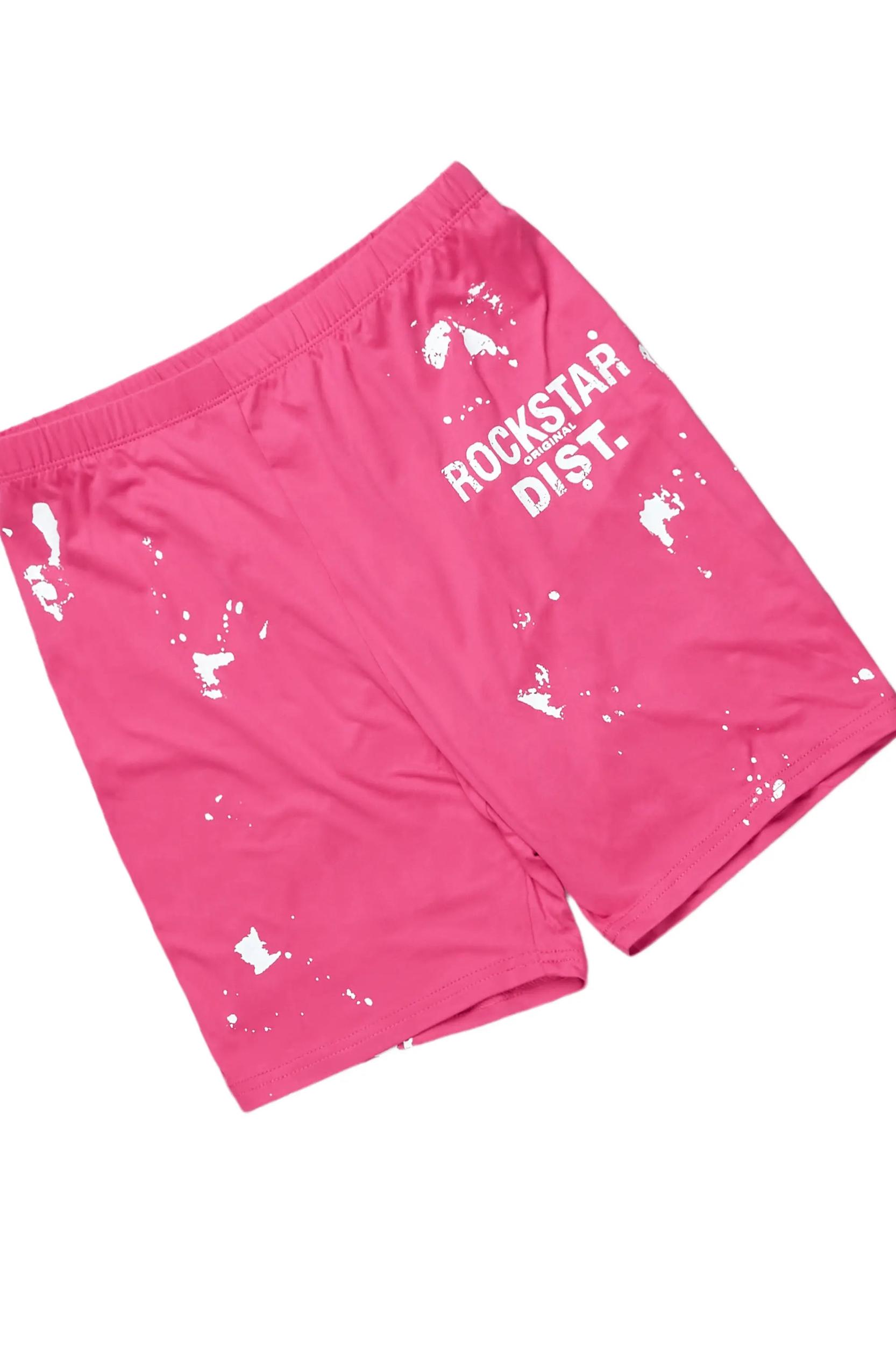 Living For It Fuchsia Bike Short Set Female Product Image