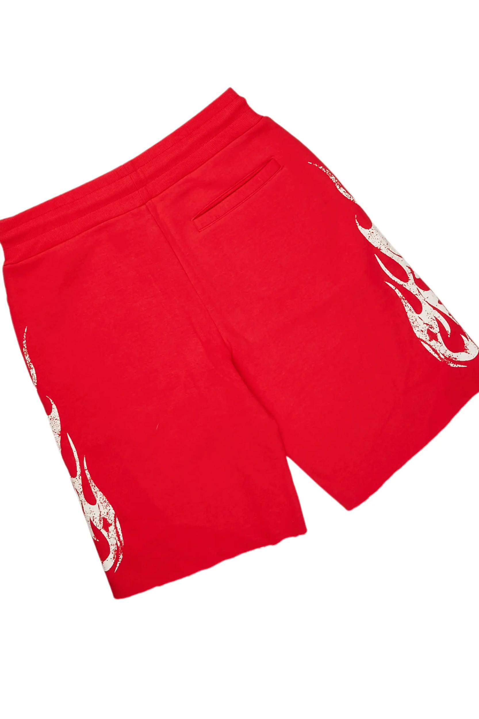 Members Red T-Shirt/Short Set Male Product Image
