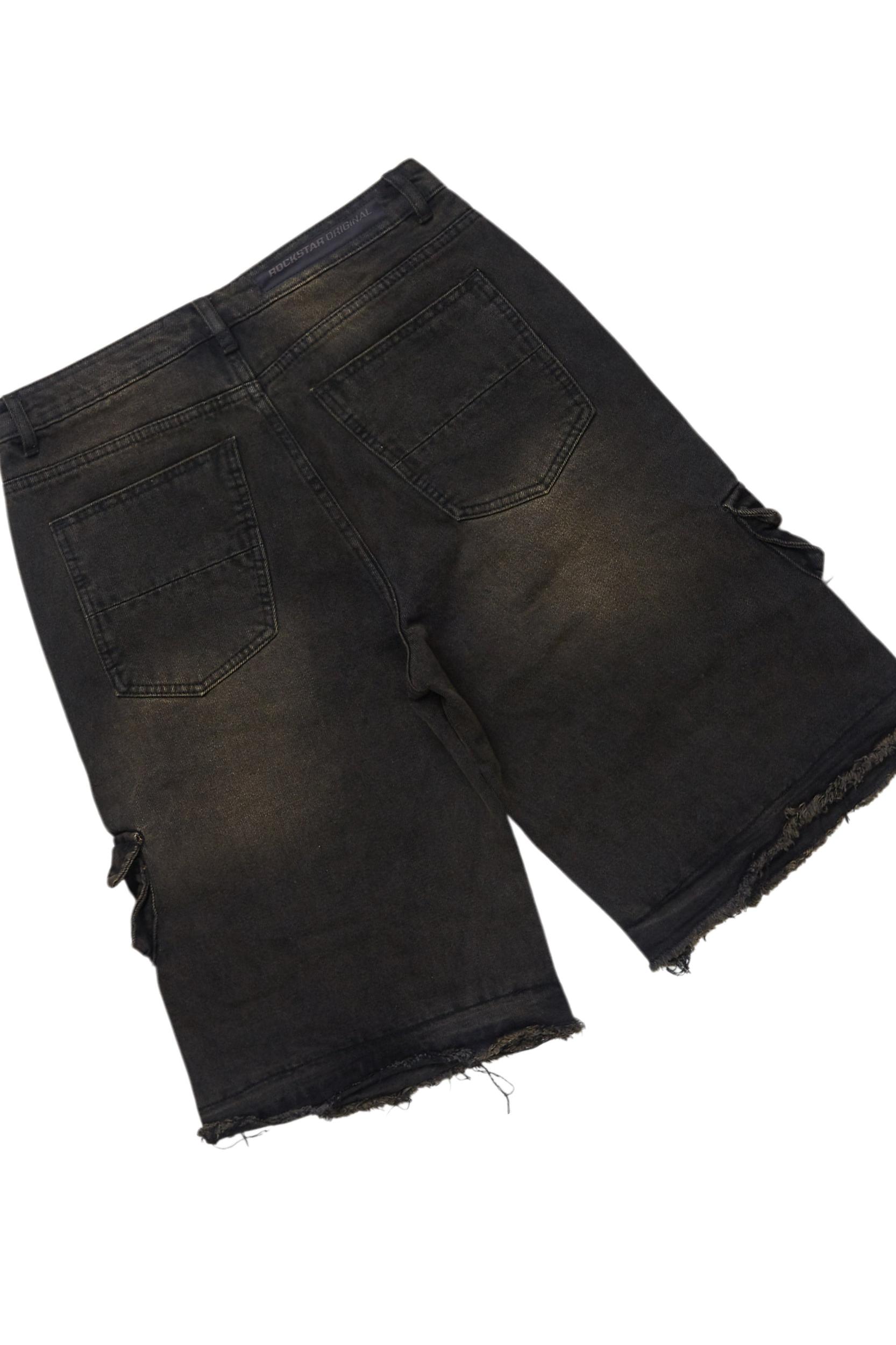 Beno Black/Yellow T-Shirt/Denim Short Set Male Product Image