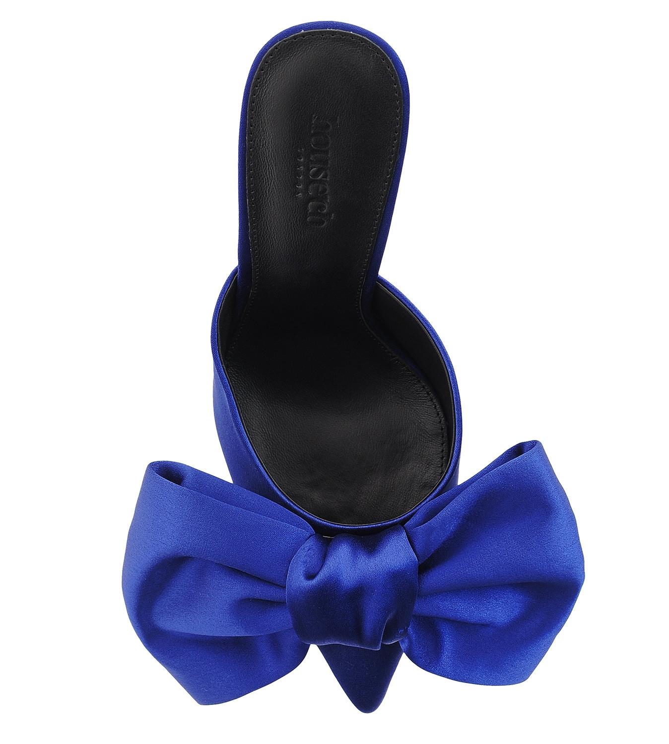 Beaubelle  cobalt blue oversized bow mules Product Image
