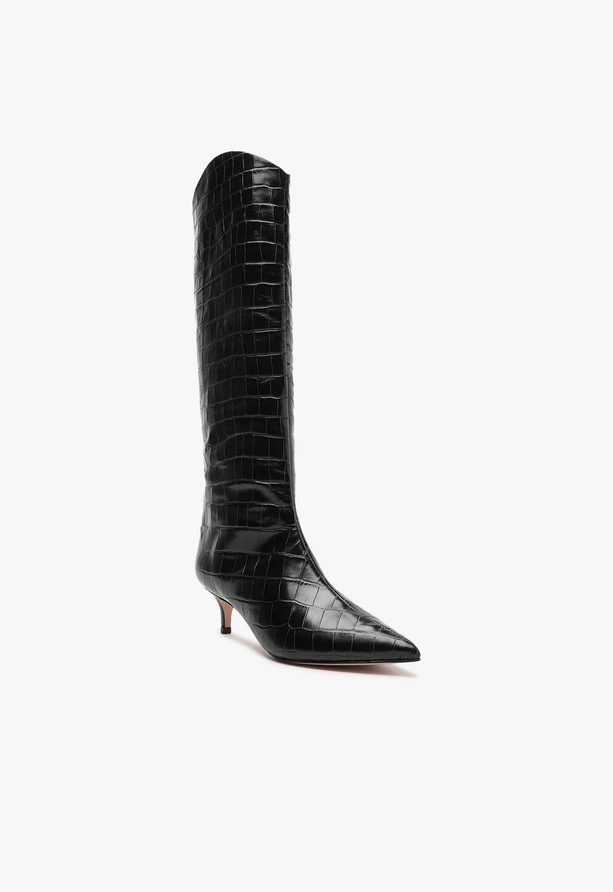 Maryana Lo Crocodile-Embossed Leather Boot Female Product Image