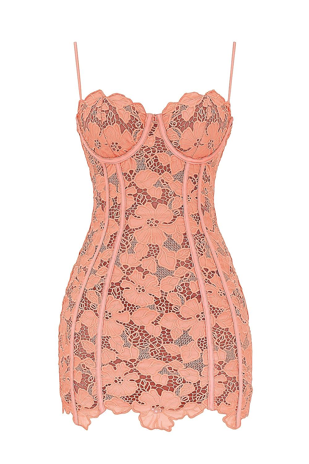 Ilayda  sorbet embroidered floral lace mini dress Product Image