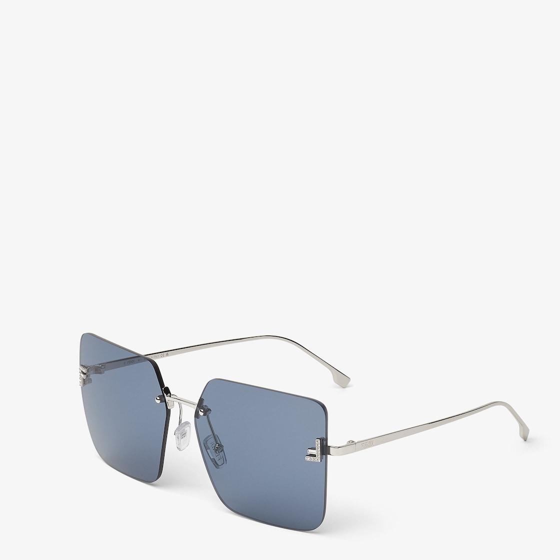 Fendi First CrystalPalladium-finish metal sunglasses Product Image