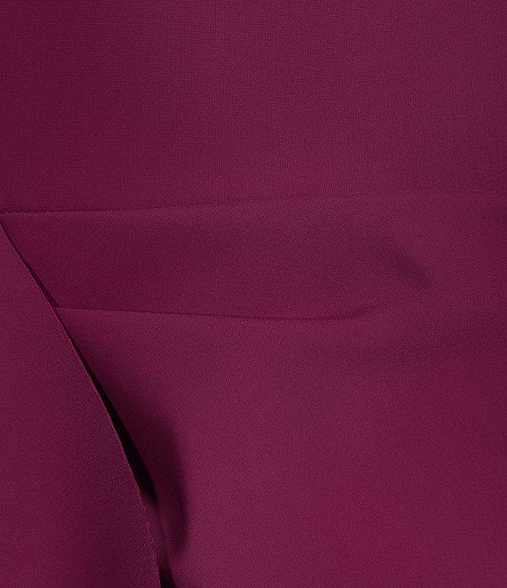 Alex Evenings Cap Sleeve Square Neck Front Cascade Ruffle Dress Product Image