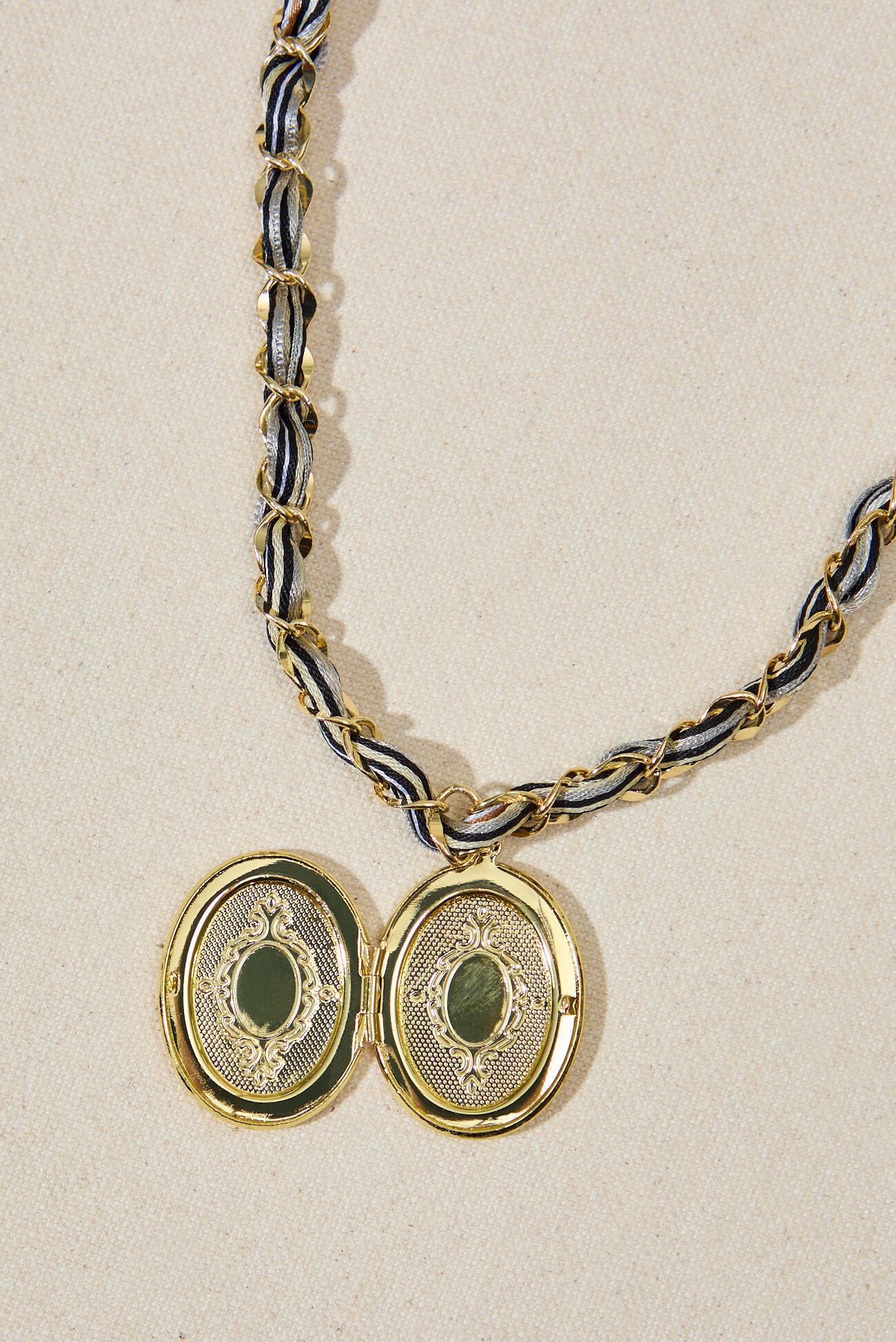 Fabric Locket Charm Necklace Product Image