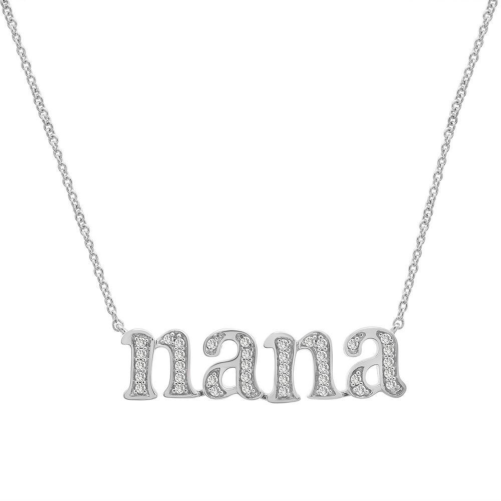 Sterling Silver 1/8 Carat T.W. Diamond Nana Necklace, Women's, Size: 17" Product Image